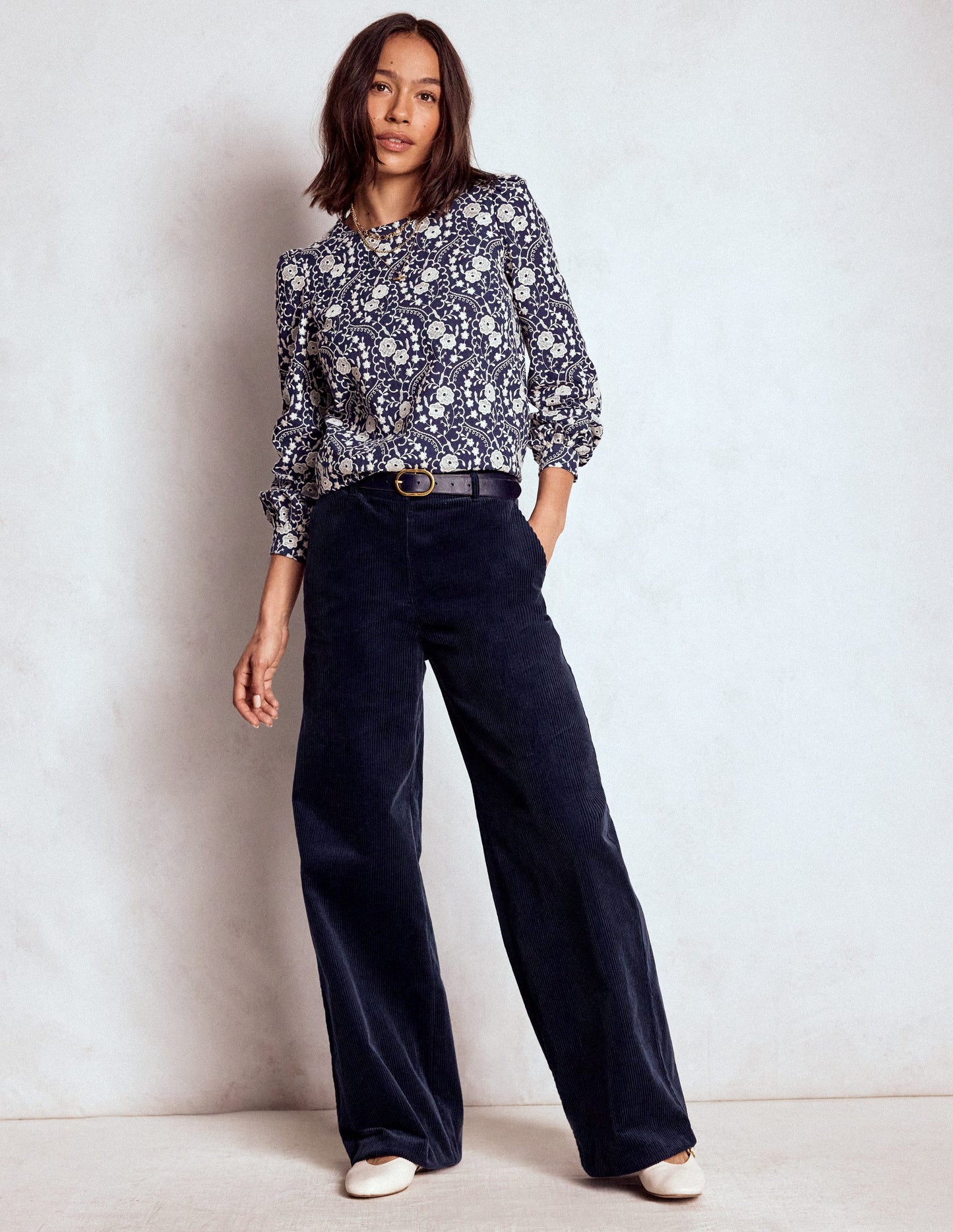 Belgravia Cord Trousers-Navy