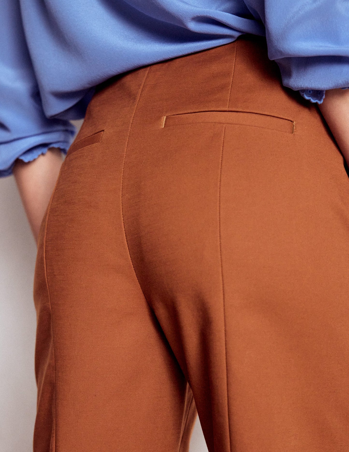 Elegante 7/8-Hose-Rotbraun