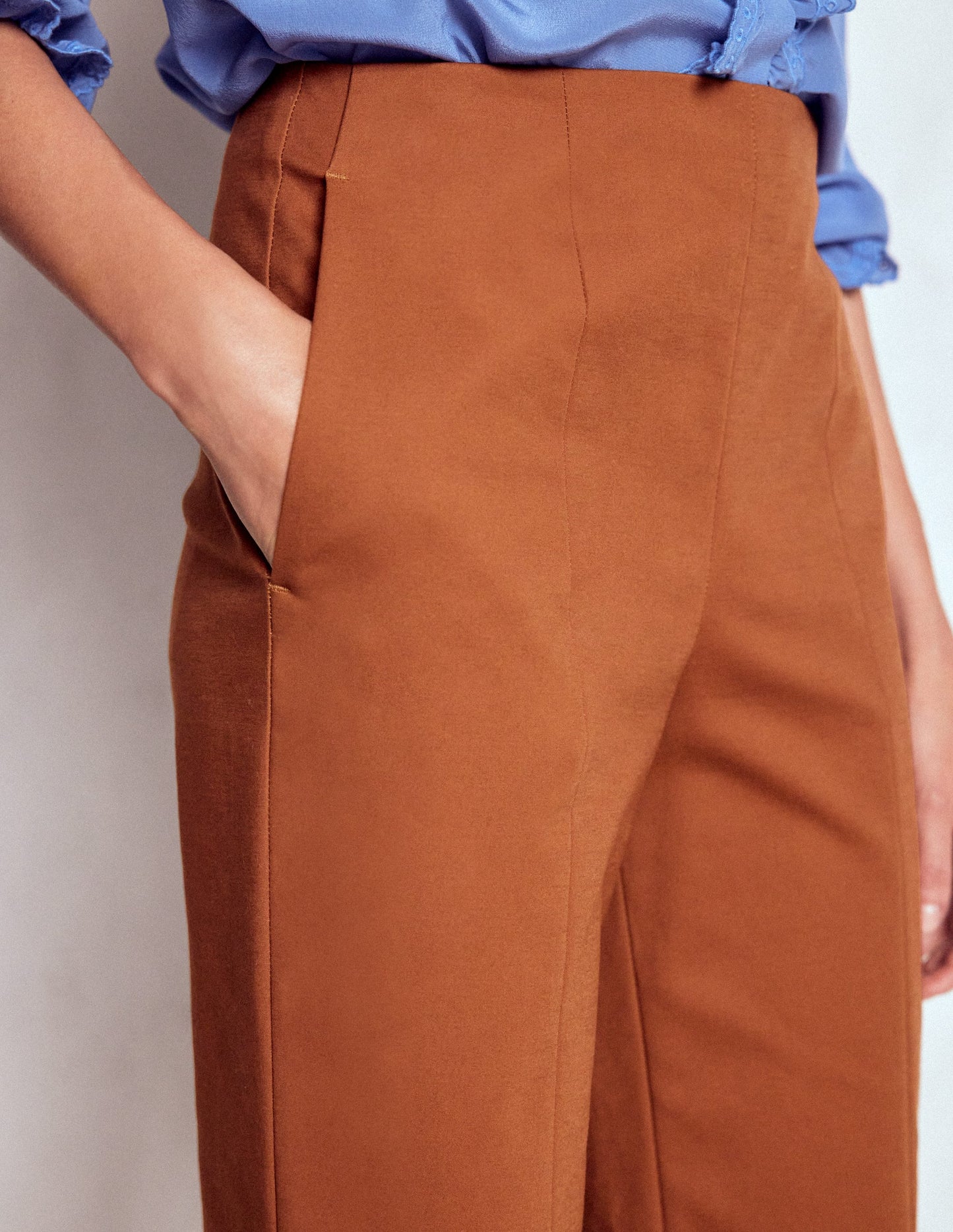 Elegante 7/8-Hose-Rotbraun