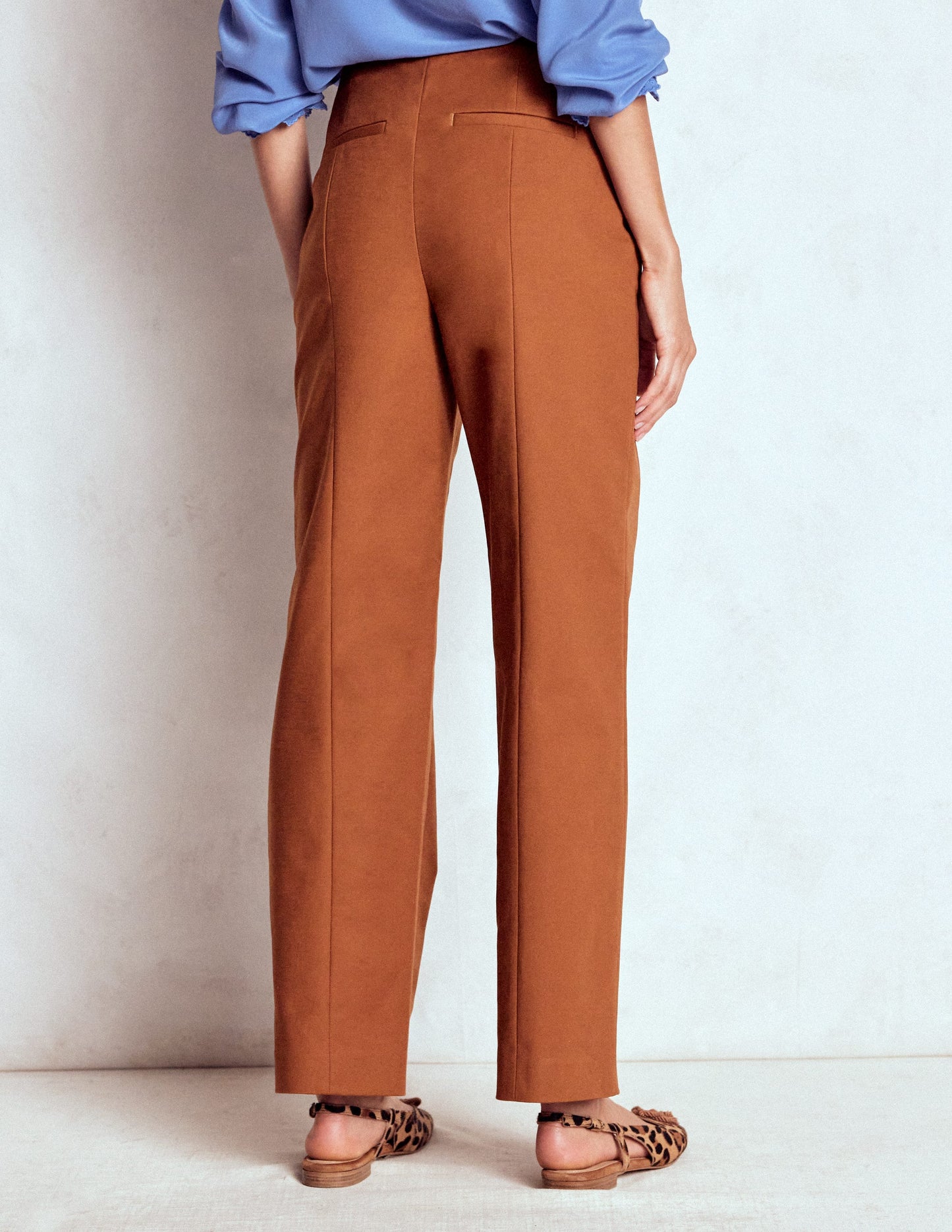 Elegante 7/8-Hose-Rotbraun