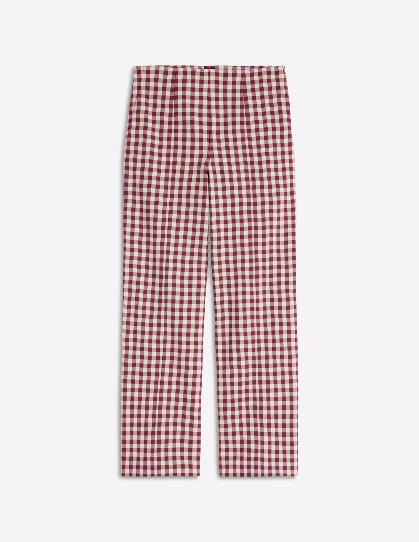 Elegante 7/8-Hose-Portwein Vichykaro
