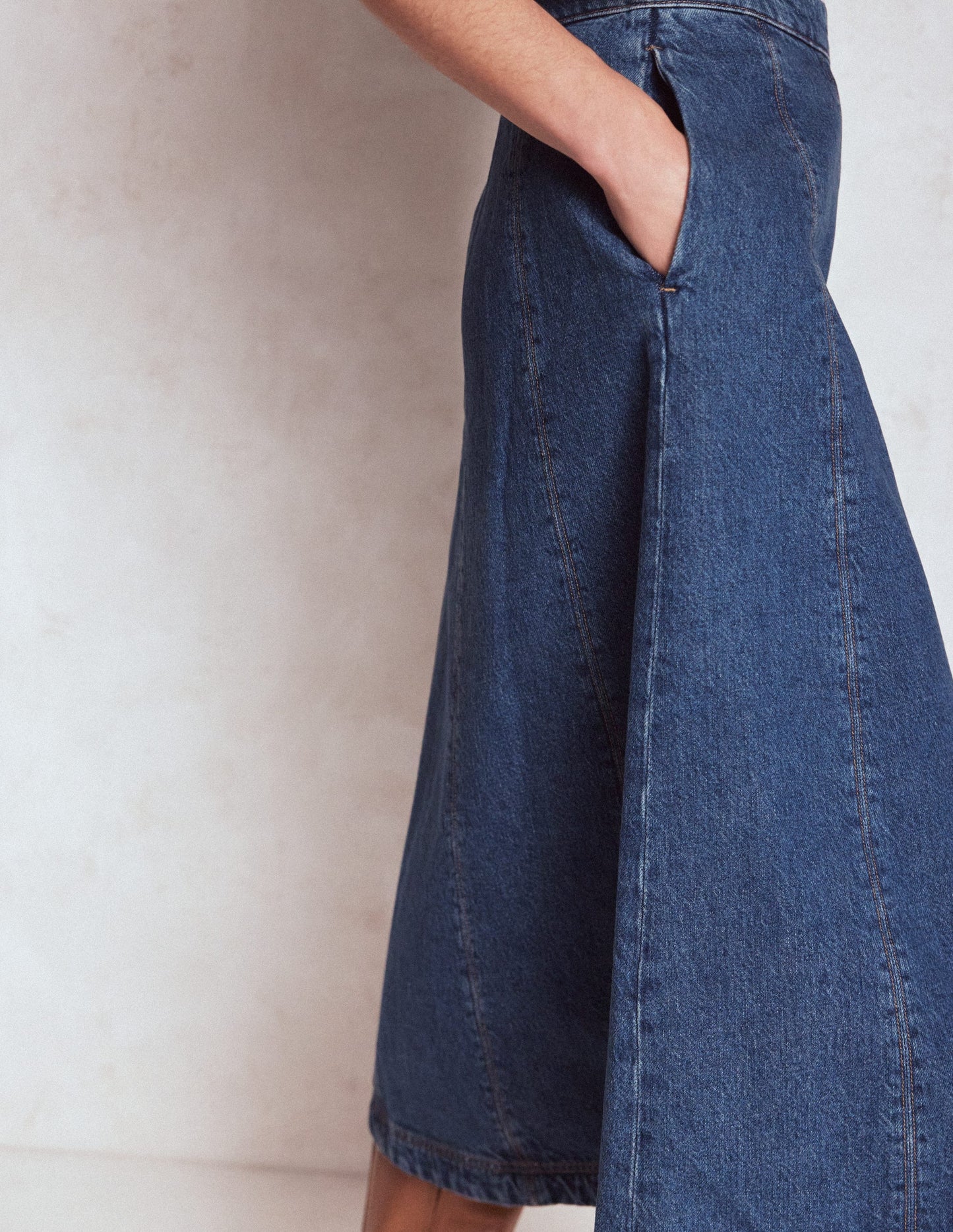 Joy Jeansrock mit Bahnendesign-MITTLERE WASCHUNG