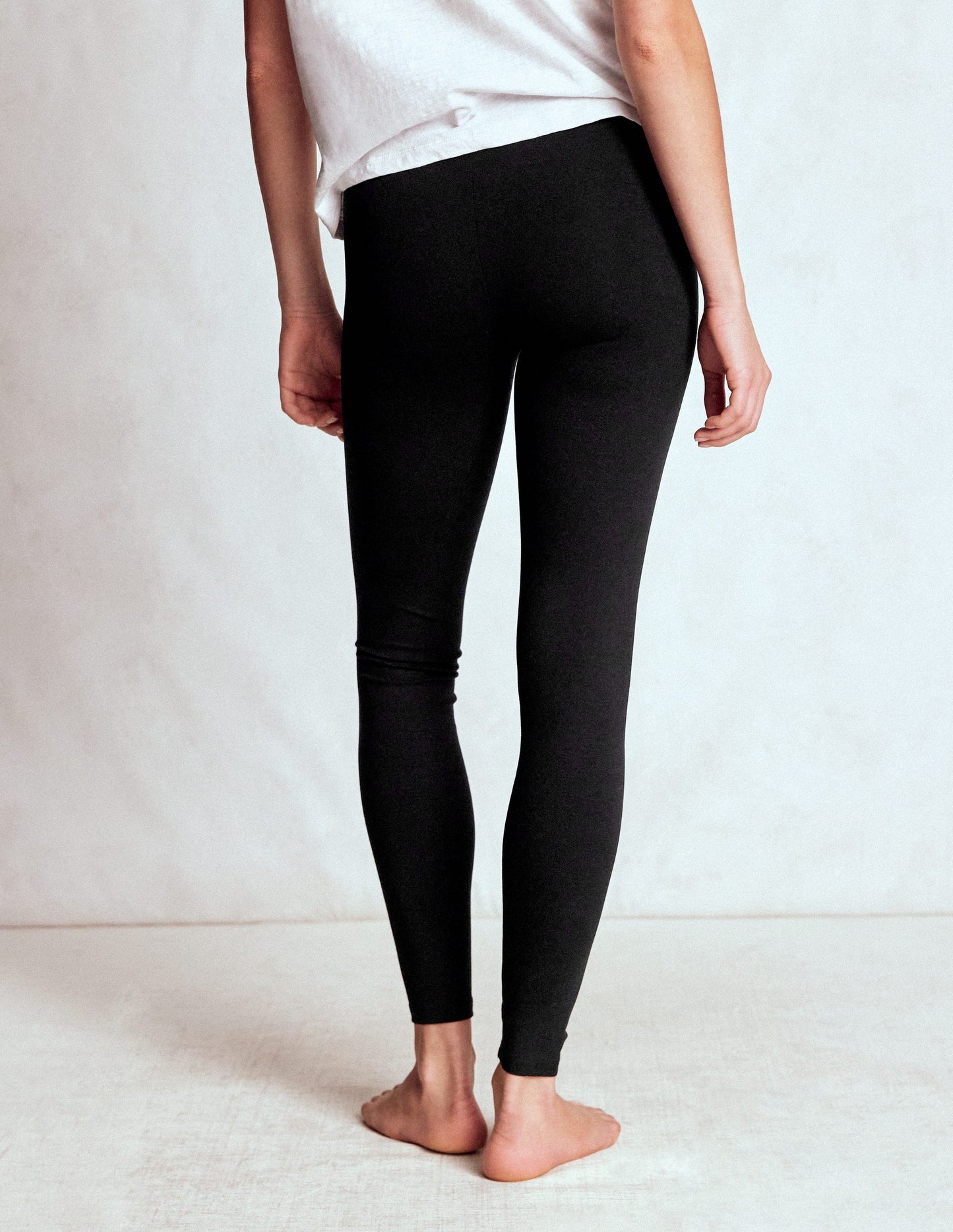 Jersey-Leggings mit hohem Bund-Schwarz
