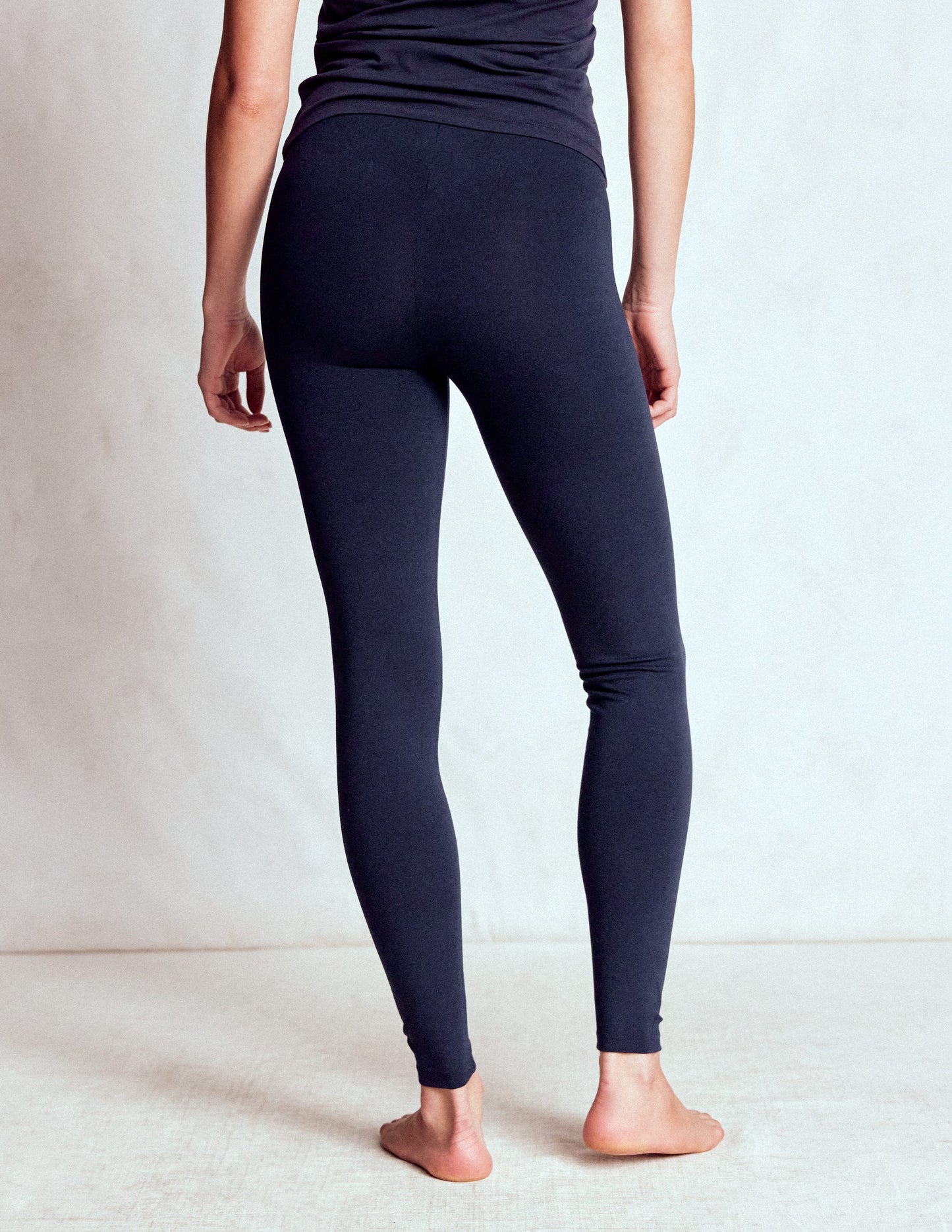 Jersey-Leggings mit hohem Bund-Marineblau