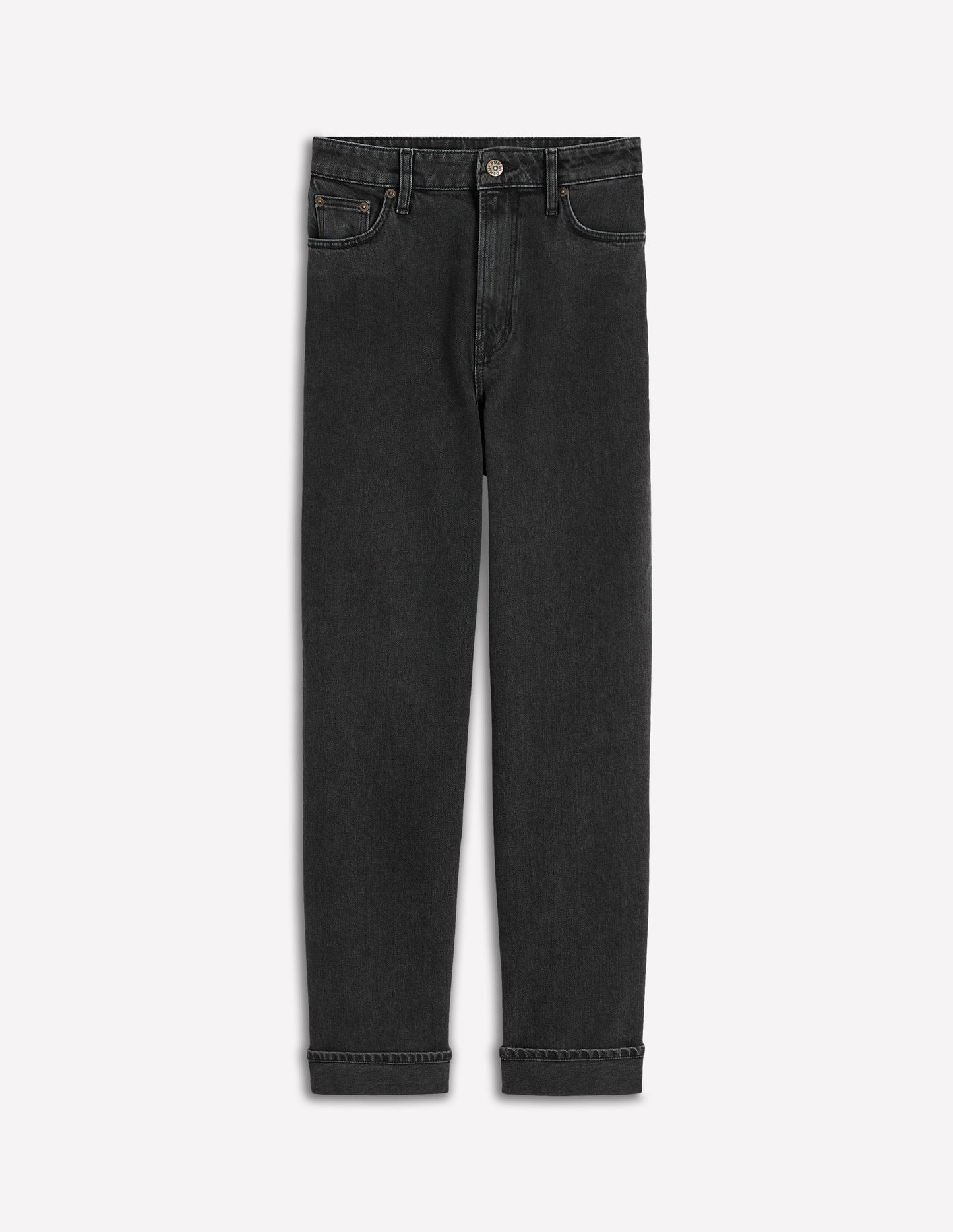Bequeme, mittelhohe Stretch-Jeans-Verwaschenes Schwarz