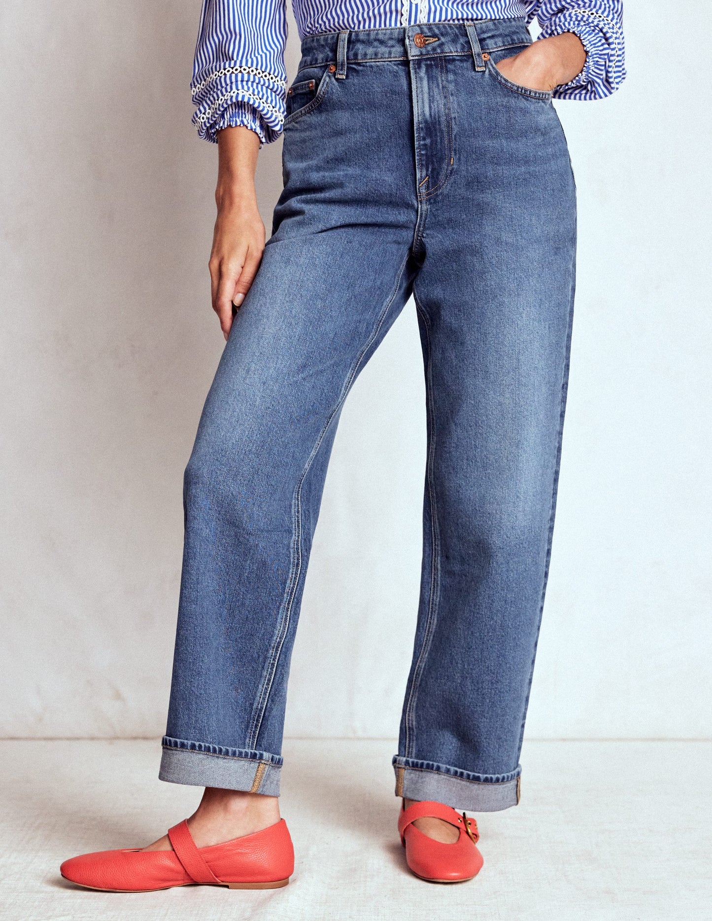 Bequeme, mittelhohe Stretch-Jeans-Medium Vintage