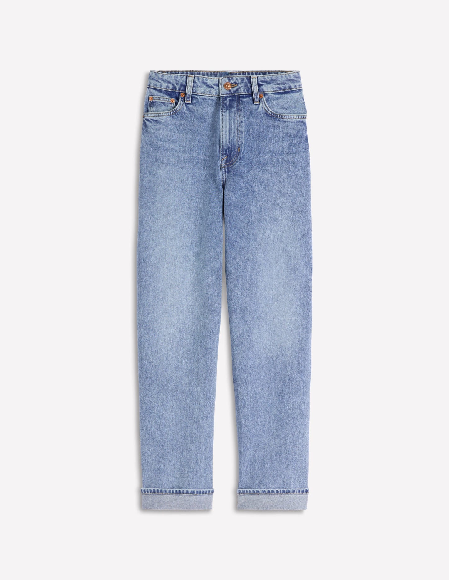Bequeme, mittelhohe Stretch-Jeans-Ausgeblichene Optik