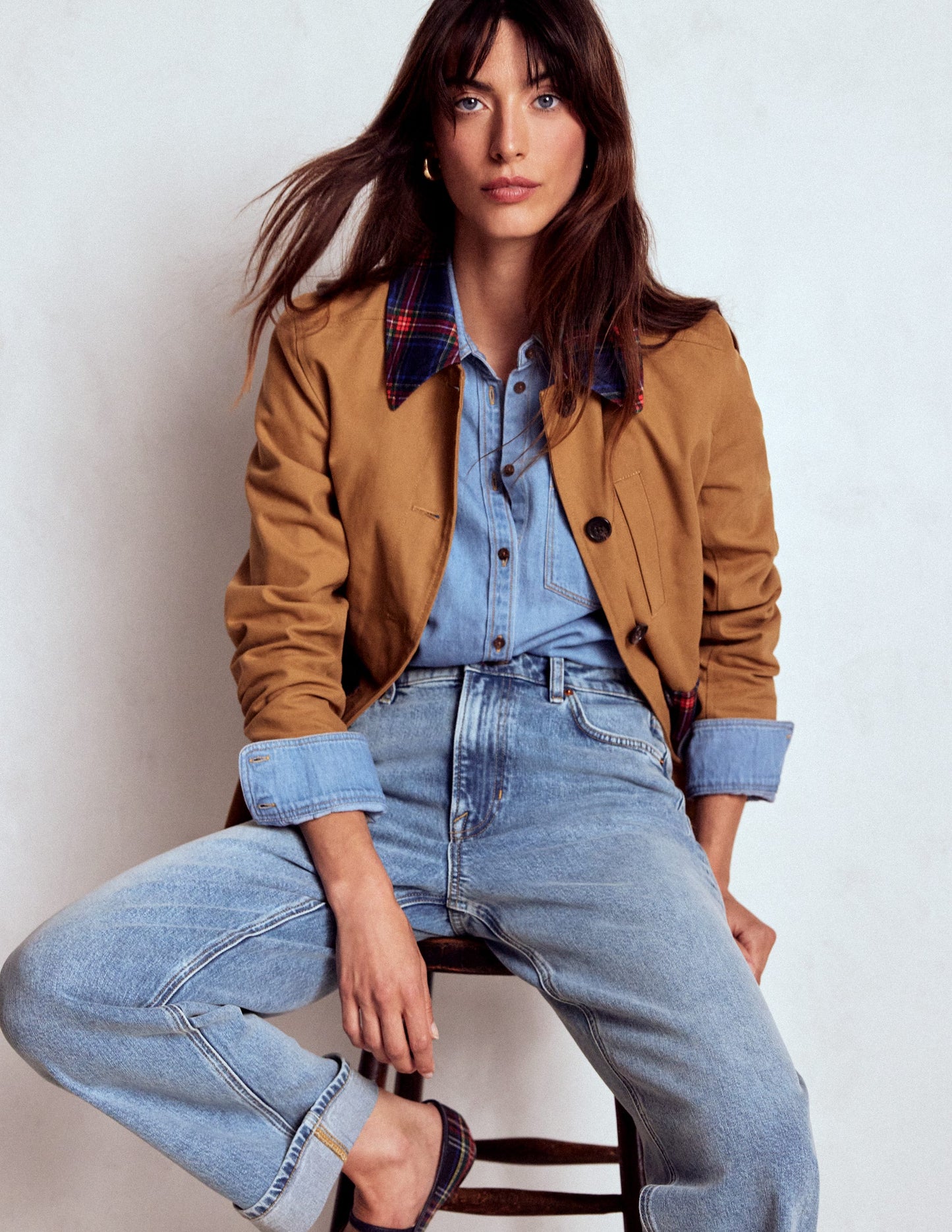 Bequeme, mittelhohe Stretch-Jeans-Ausgeblichene Optik