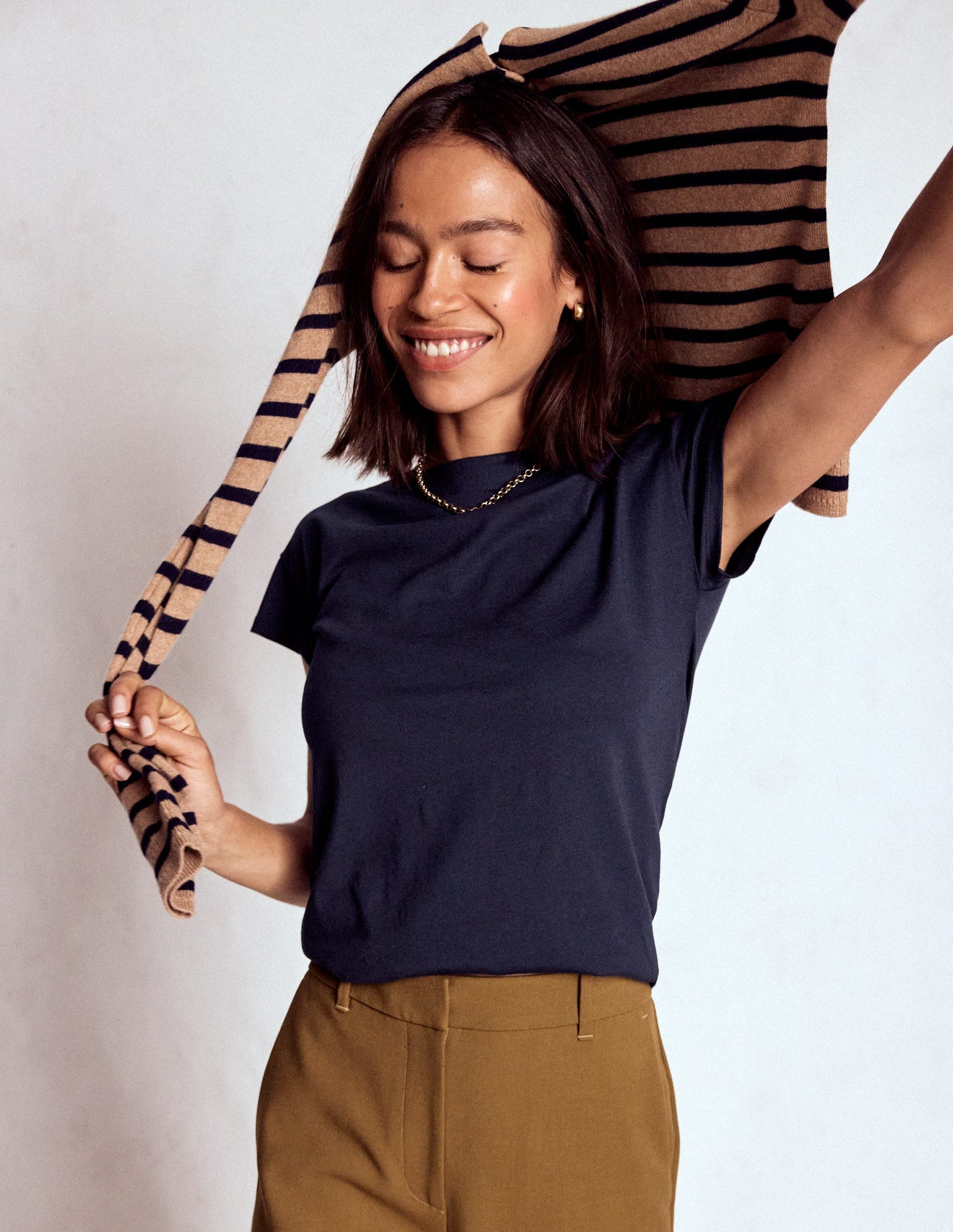 Superweiches T-Shirt mit U-Boot-Ausschnitt-Aqua Marine Marl