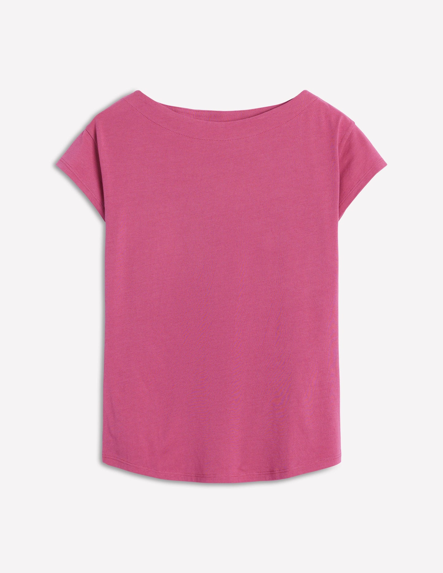 Superweiches T-Shirt mit U-Boot-Ausschnitt-Violette Zwetschge