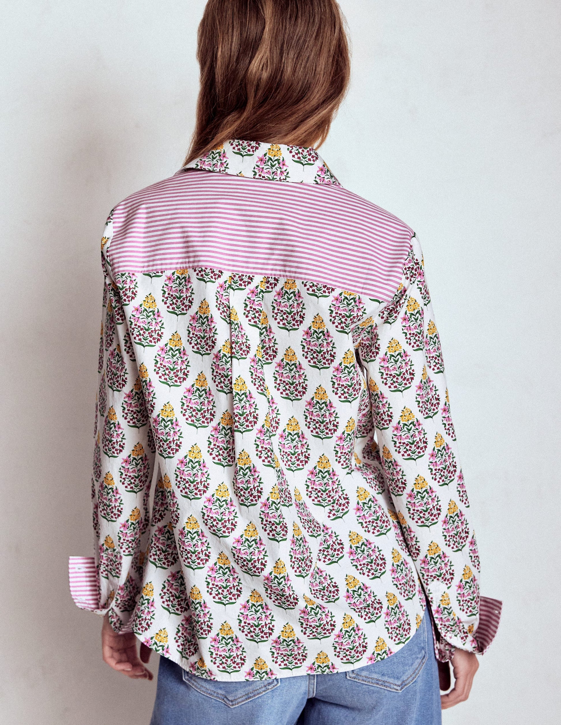 Sienna Baumwollhemd-Bunt, Wildblumenstrauß-4