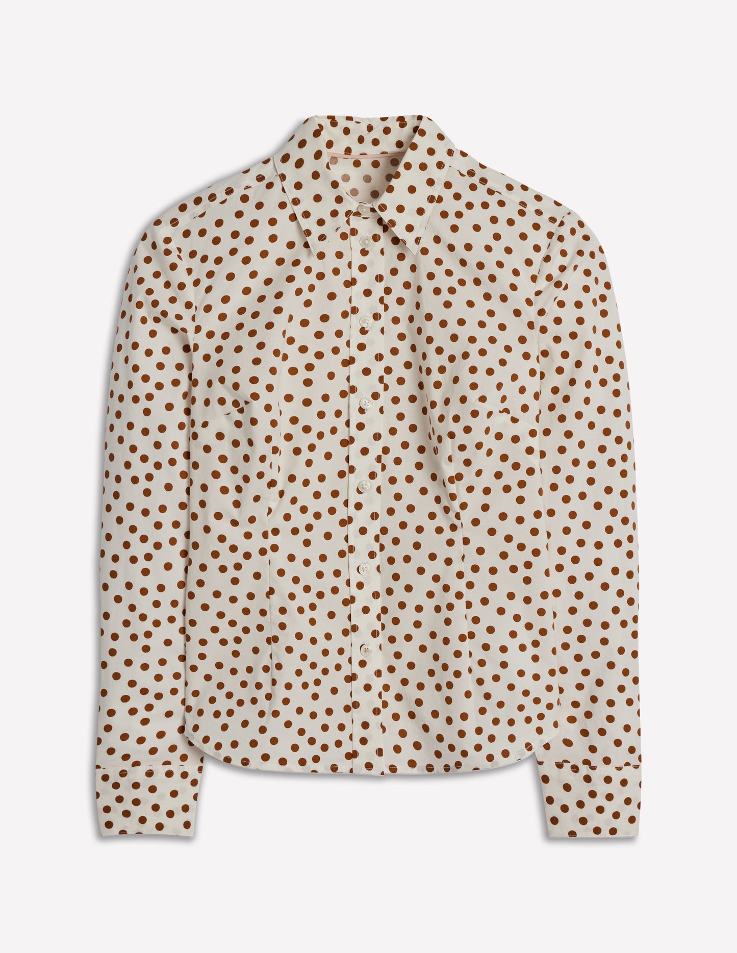 Saskia Stretch-Baumwollhemd-Cognac, Gemalte Tupfen