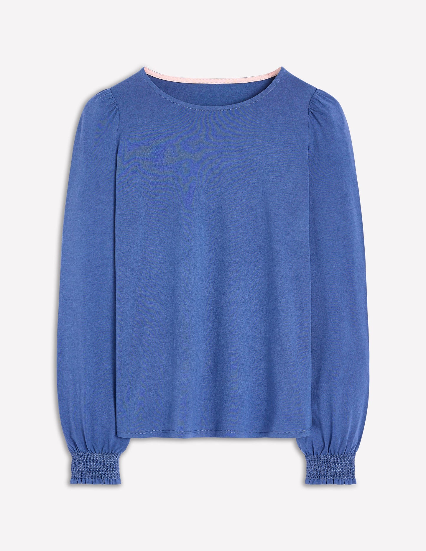 Superweiches Oberteil mit gesmokten Ärmelbündchen-Denim-Blau