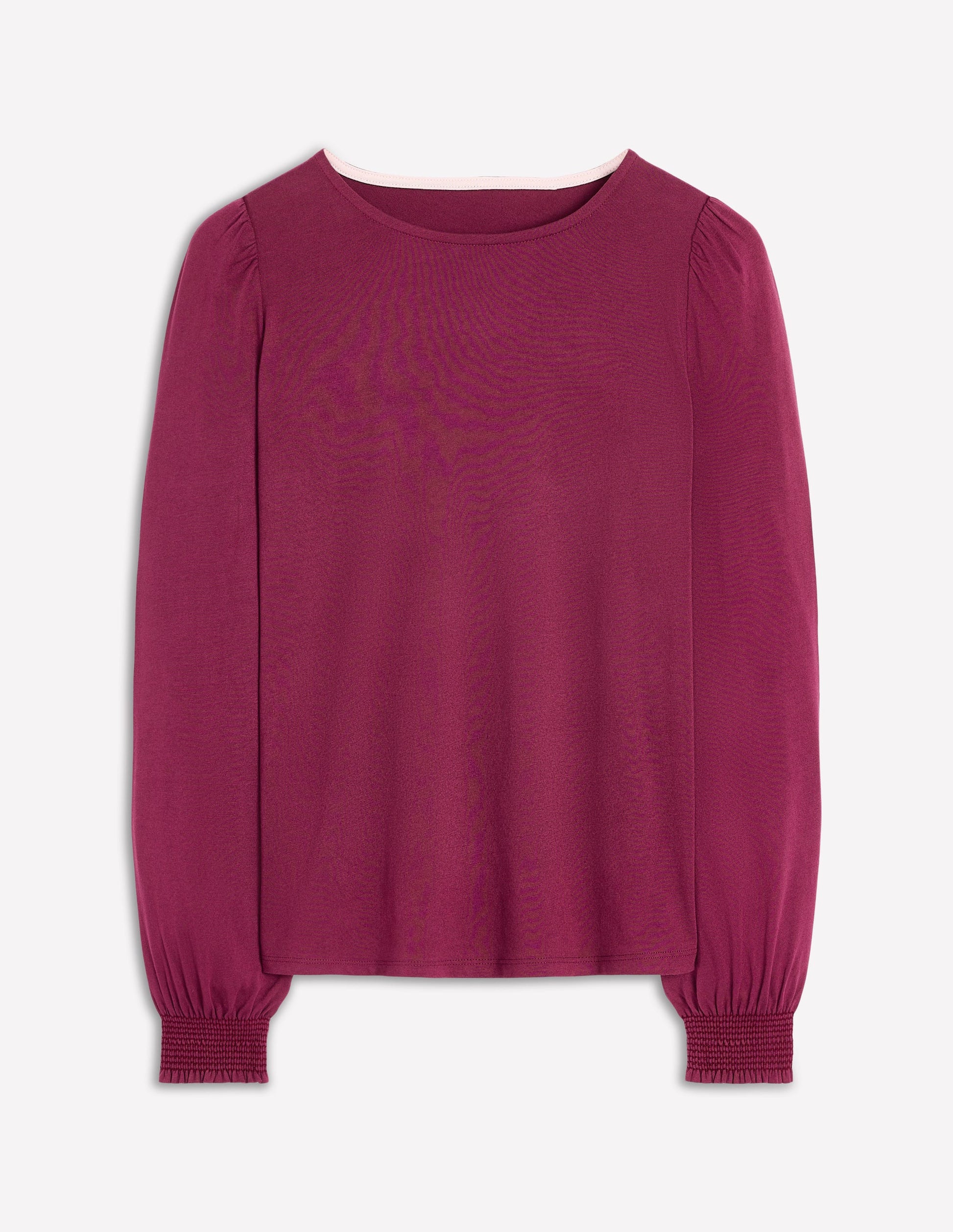 Superweiches Oberteil mit gesmokten Ärmelbündchen-Dunkelviolett-5