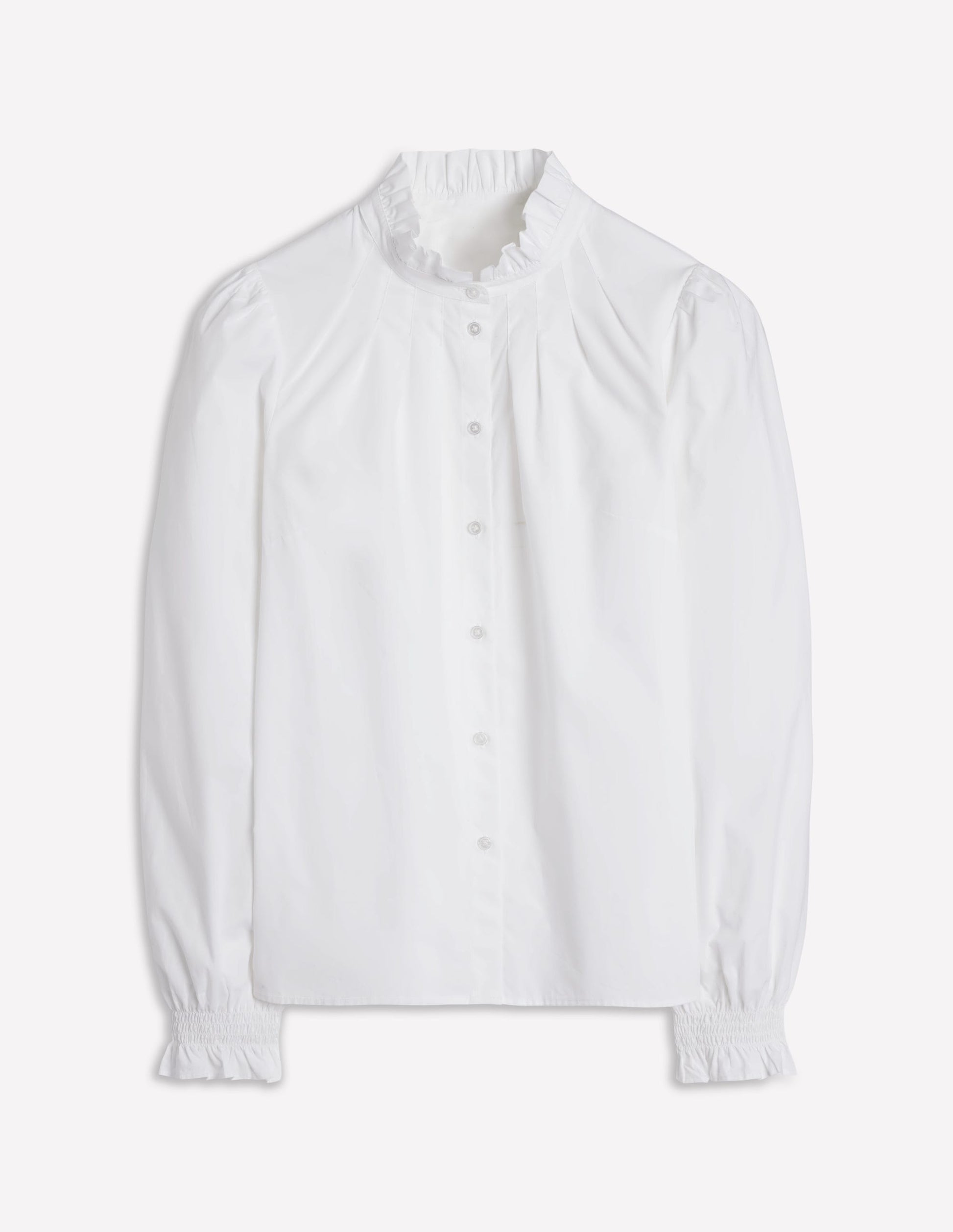 Lorna Pleated Cotton Top-White-7