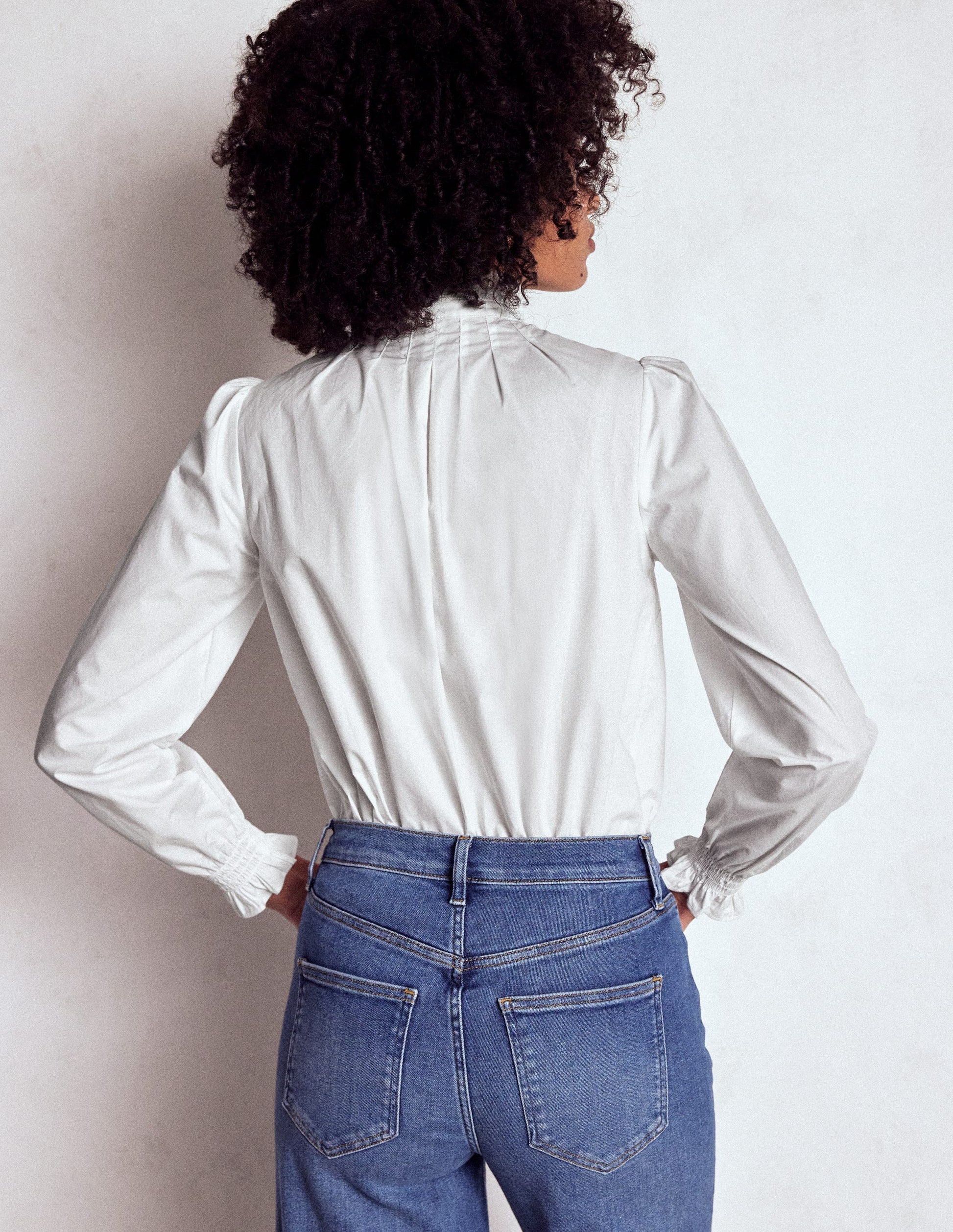 Lorna Pleated Cotton Top-White-3