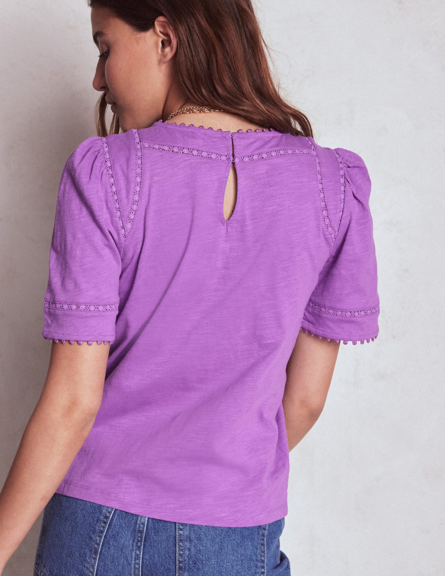 Mila Oberteil mit Spitzenbesatz-Amethyst-Lila