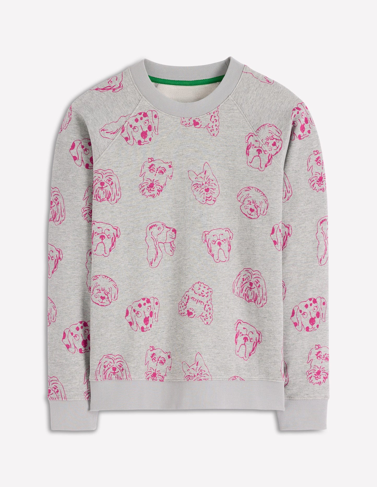 Rosa Bedrucktes Sweatshirt-Grau und Rosa Schafgarbe, Hunde