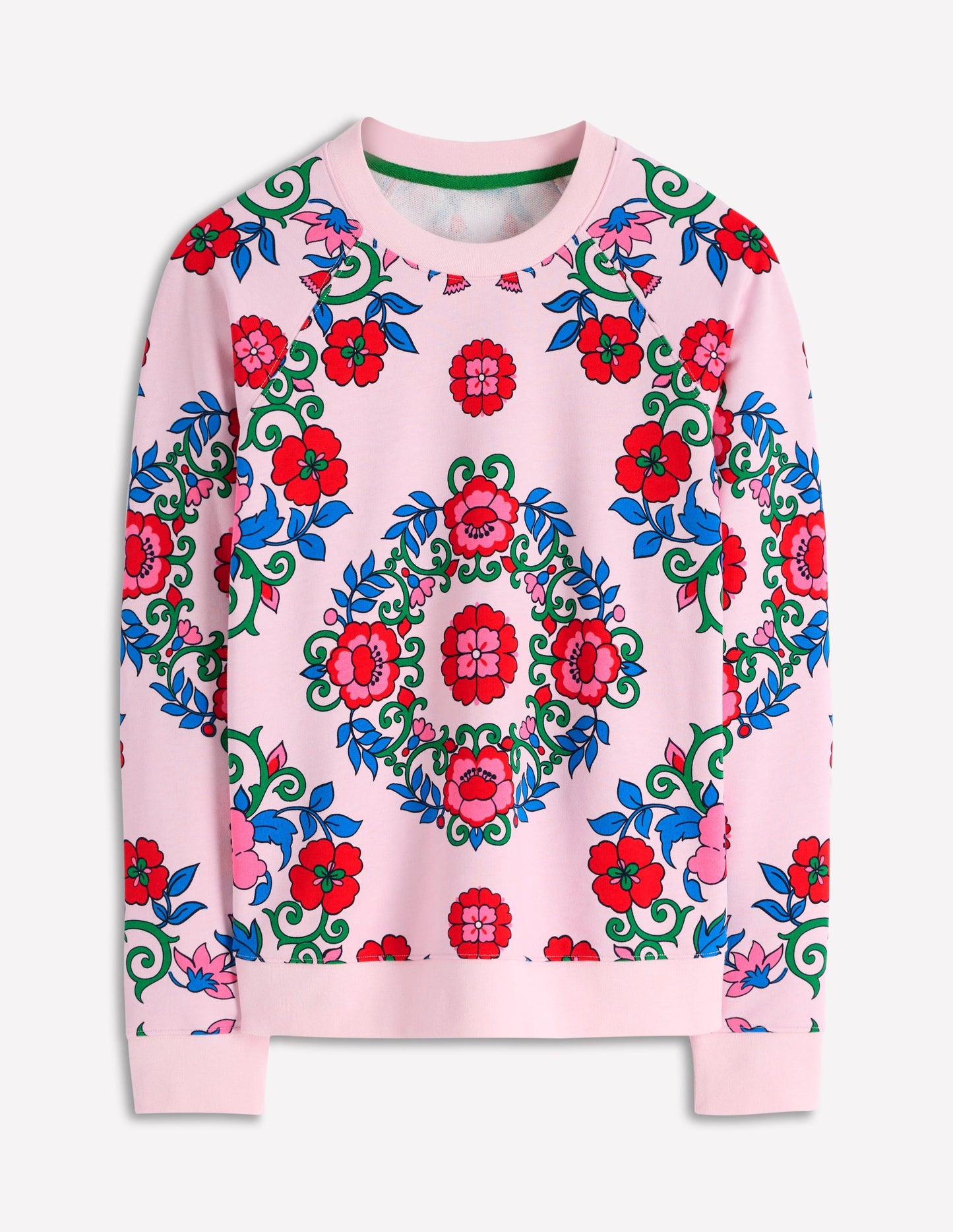 Rosa Bedrucktes Sweatshirt-Rosa, Gitterornament