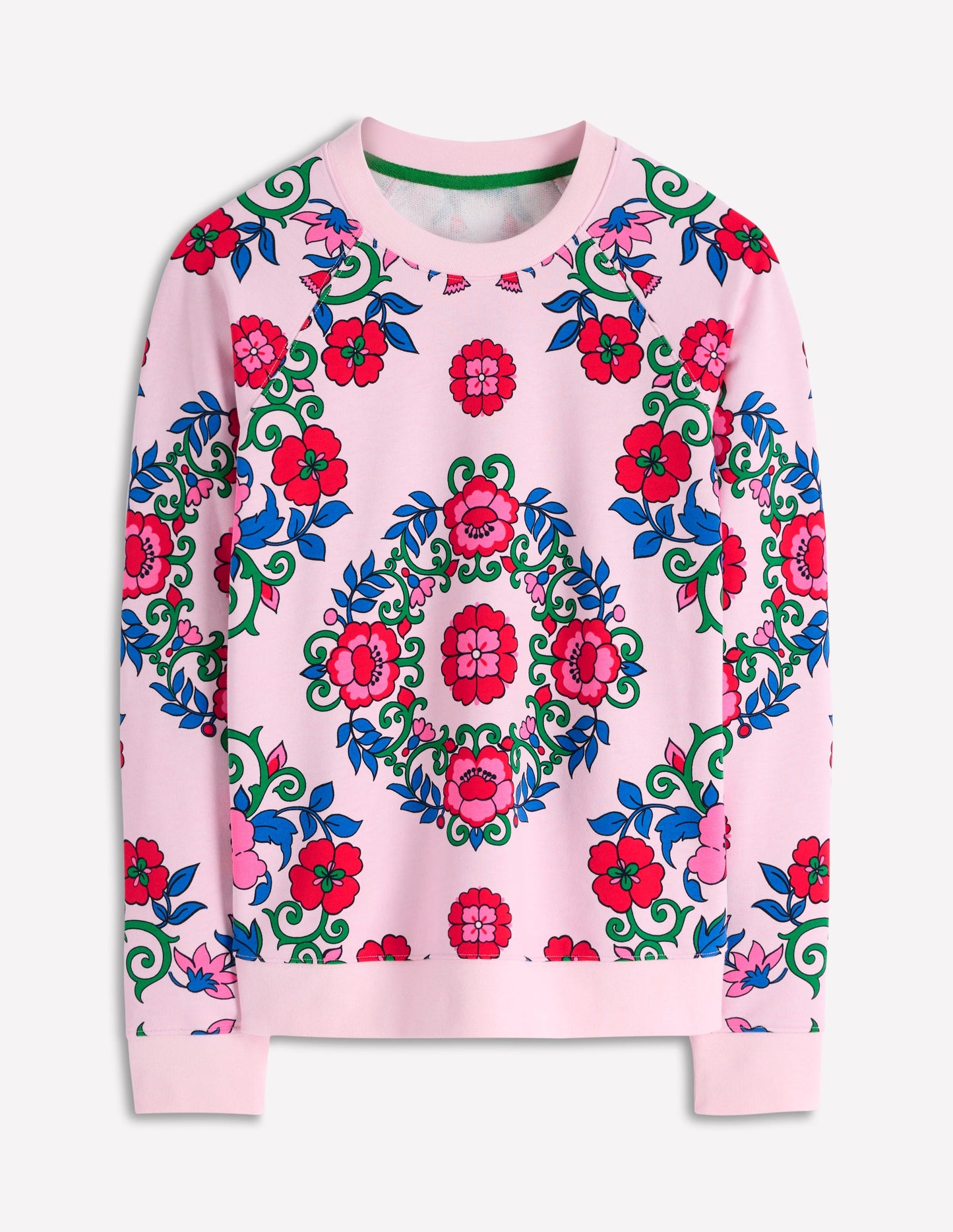 Sweat Rosa à imprimé-Rose, motif Ornamental Lattice
