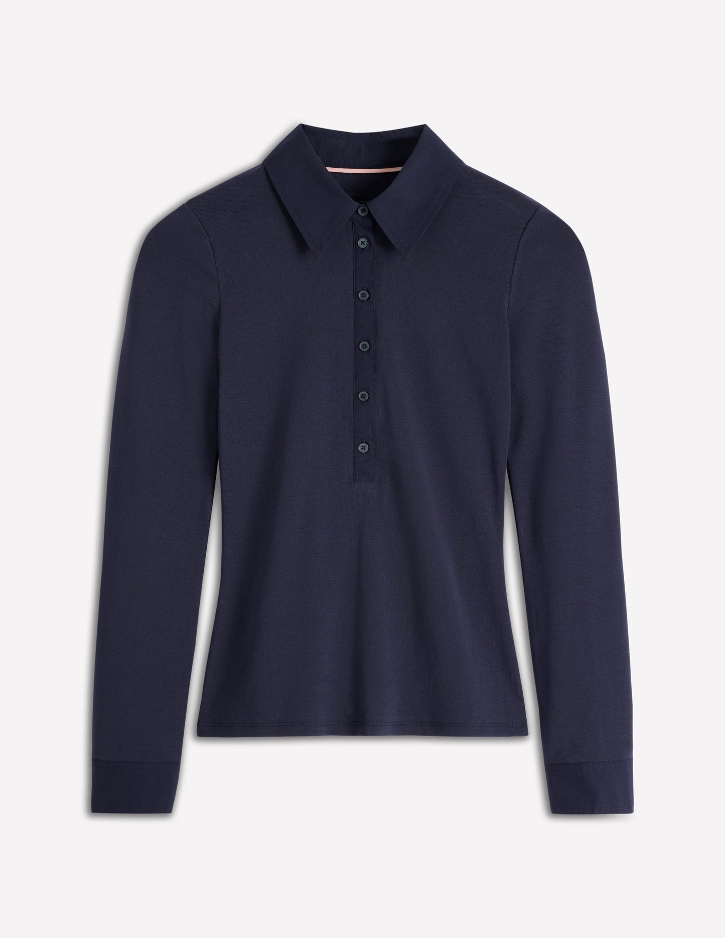 Jerseyhemd mit Kragen und Knopfleiste-Marineblau