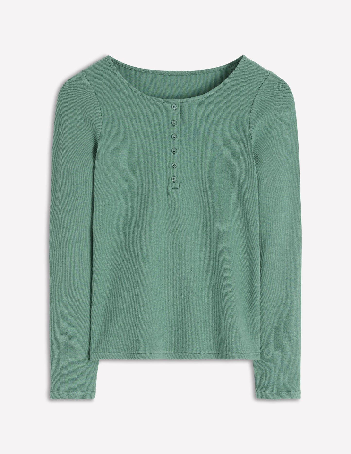 Henley-Shirt aus Rippstrick-Eukalyptus