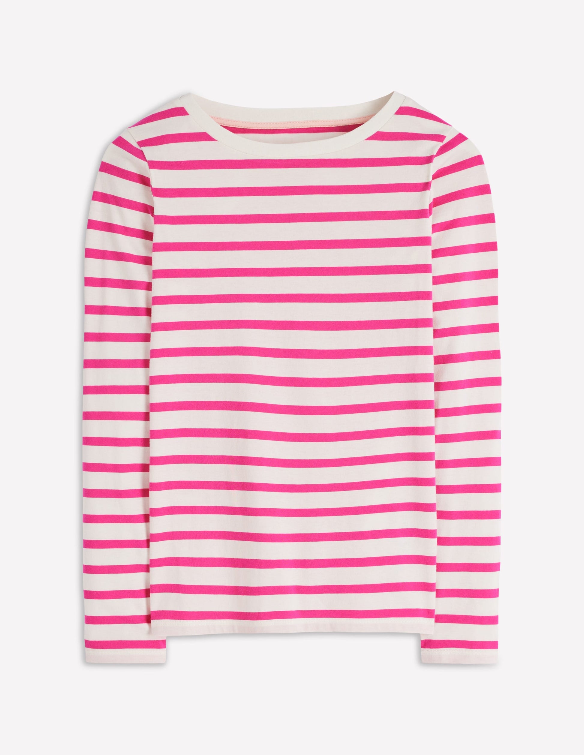Olivia Langärmliges Bretonshirt-Rosa Pfingstrose Streifen-4