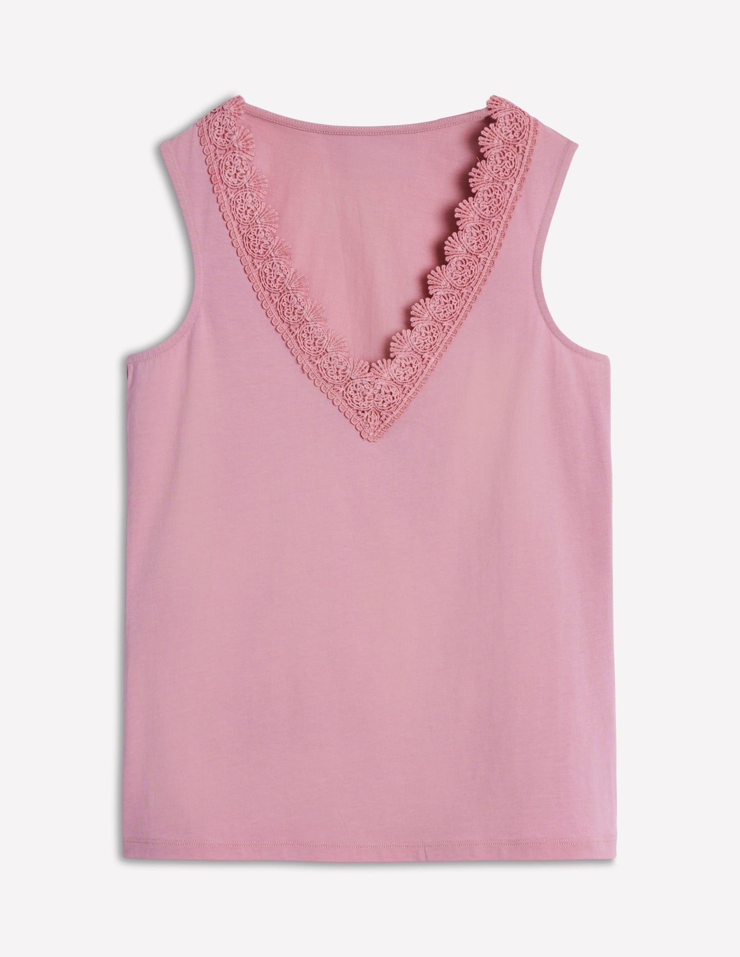 Flora Lace Trim Vest-Iris Pink
