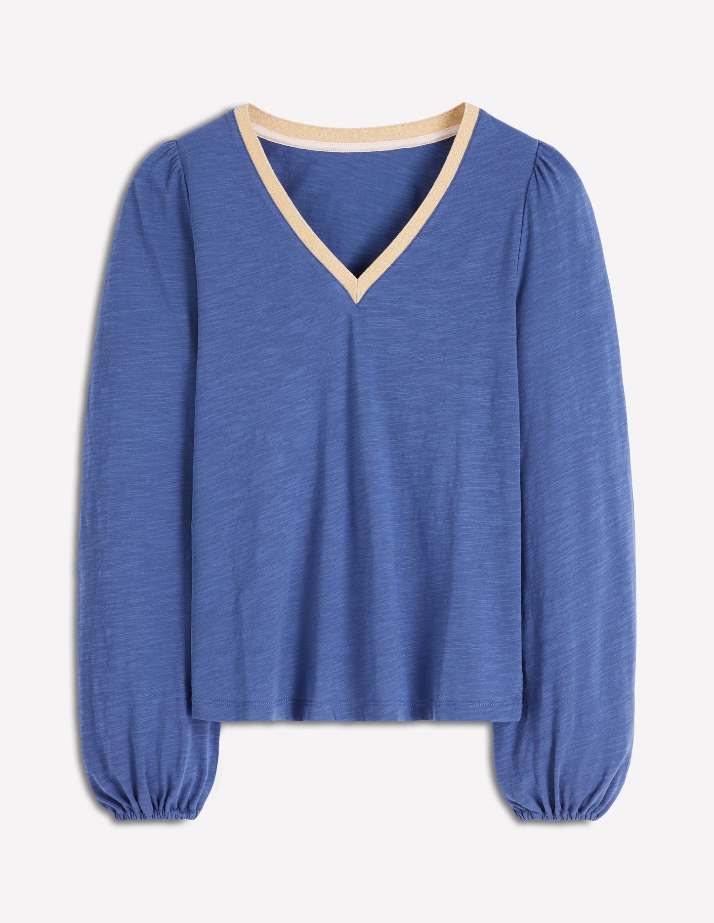 Langärmliges Oberteil mit Metallic-Besatz-Klassisches Marineblau