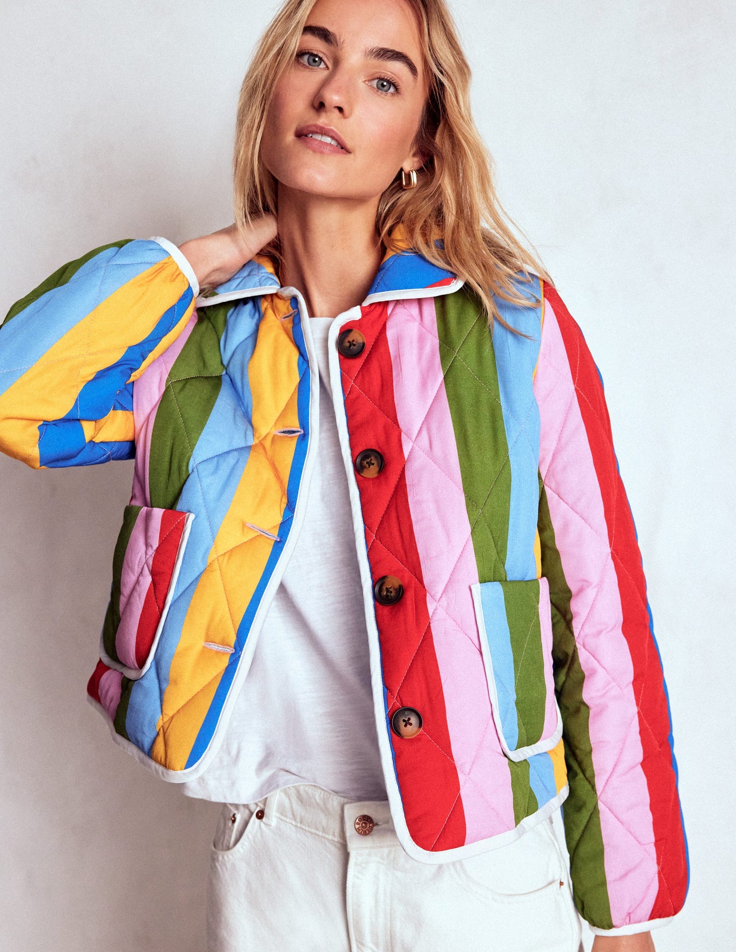 Veste matelassée Fitzrovia-Rayé arc-en-ciel