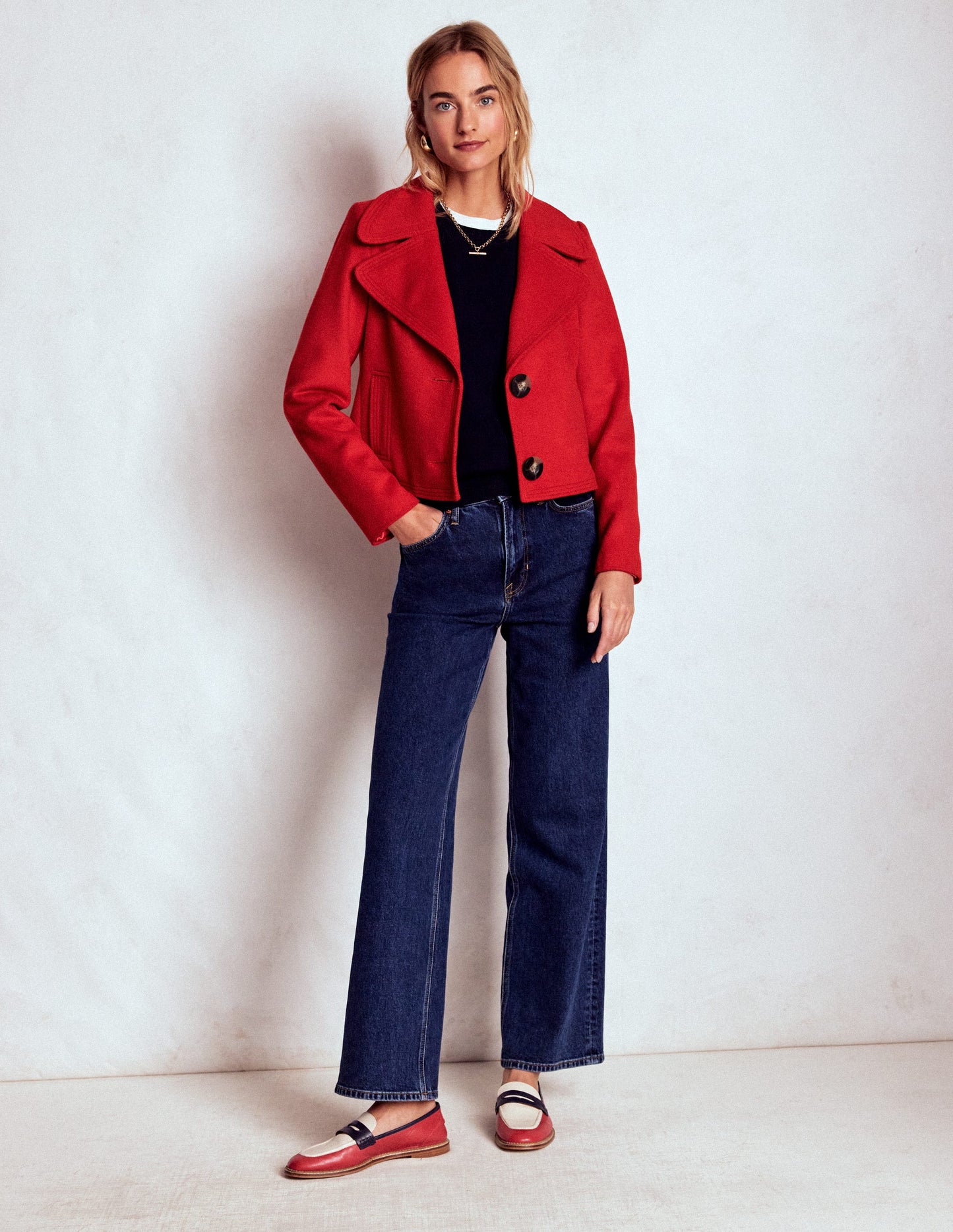 Jacke mit Steppnaht-Mohnblumenrot
