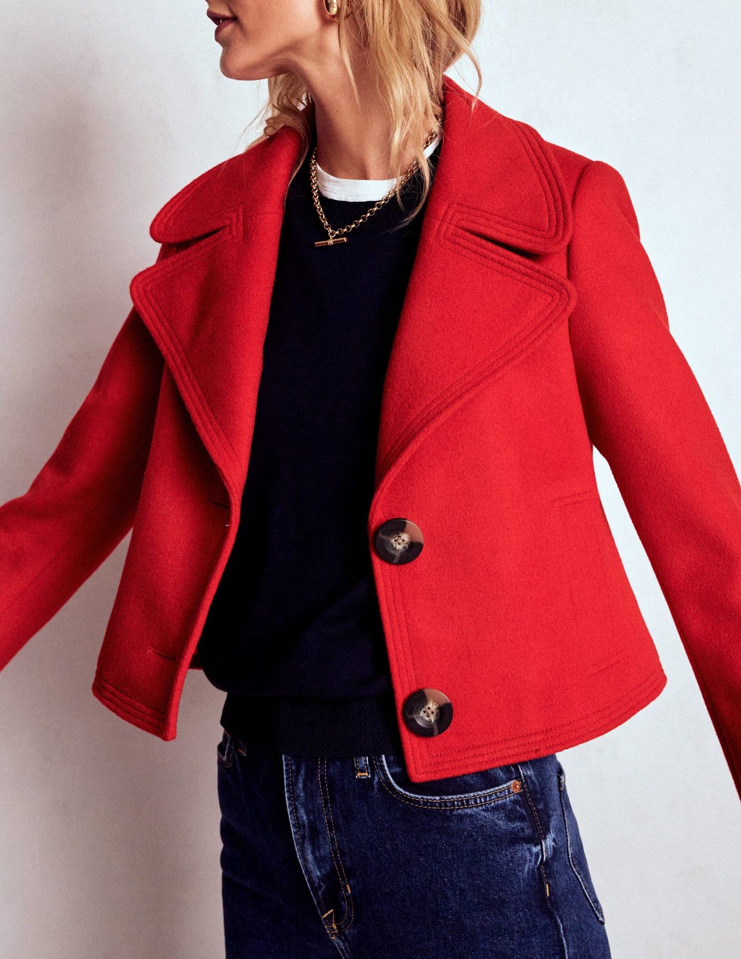 Jacke mit Steppnaht-Mohnblumenrot