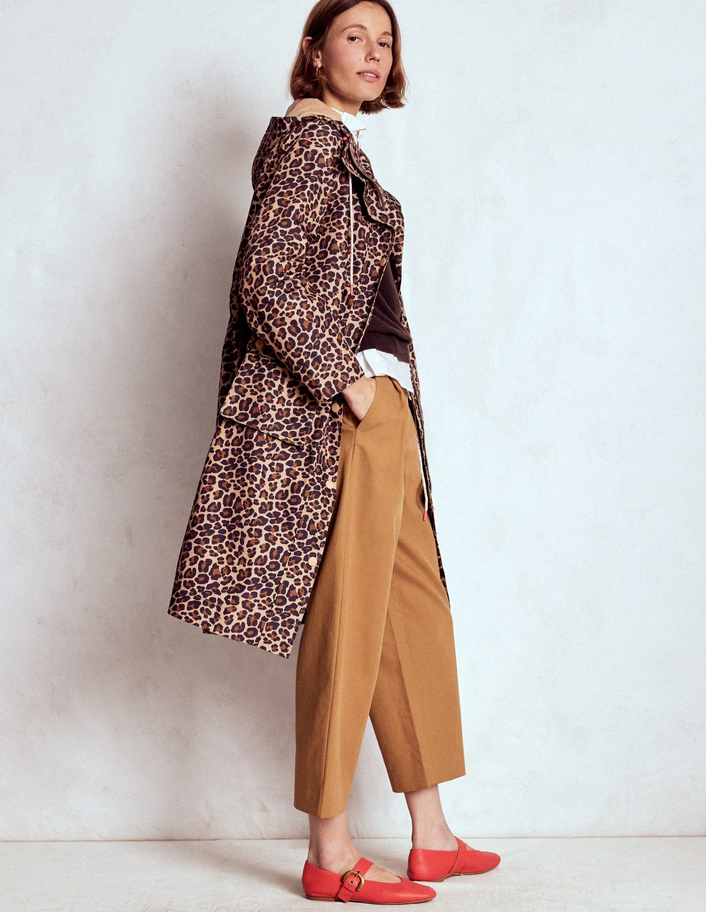 Lange Regenjacke-Bunt, Gepard-Pop