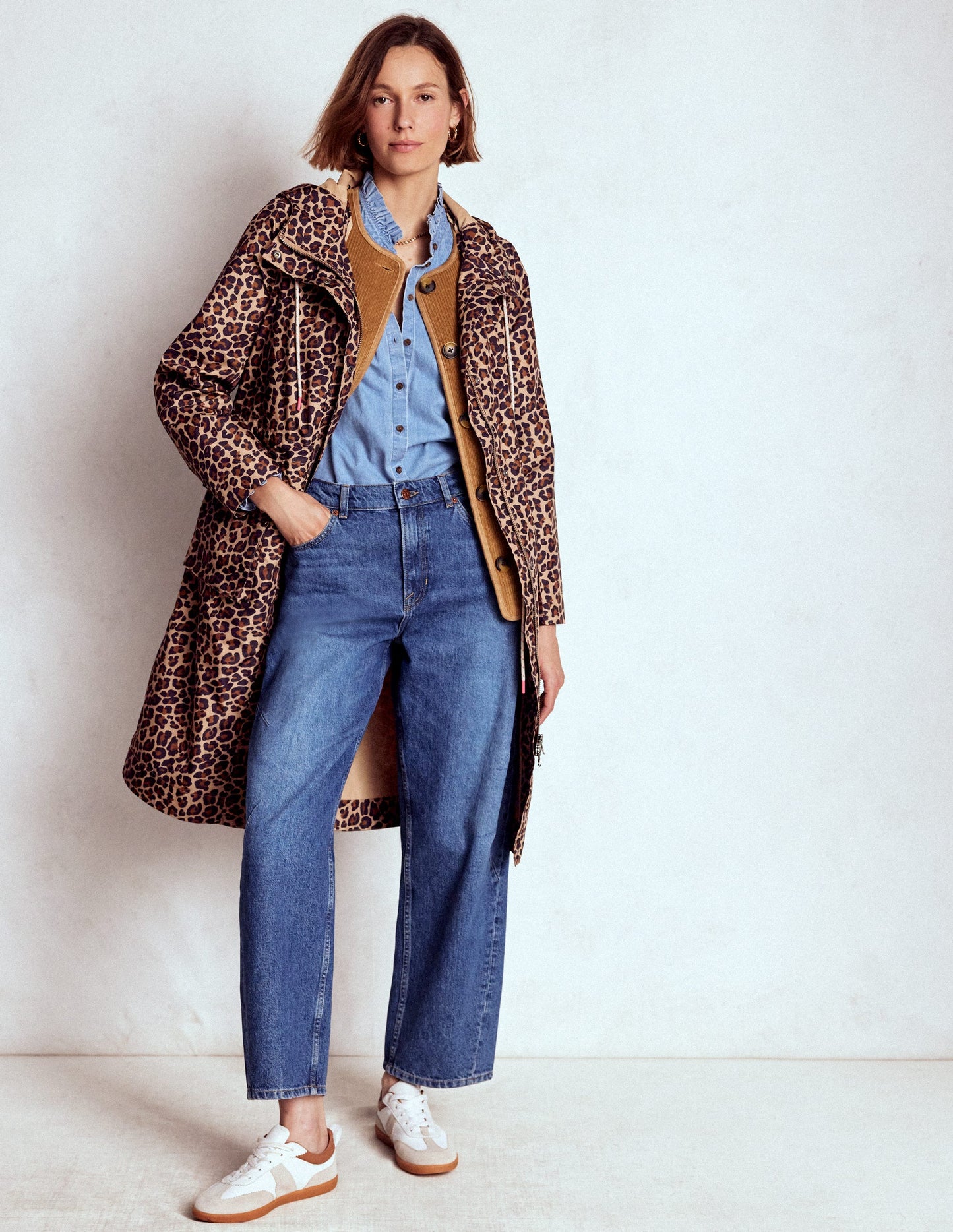 Lange Regenjacke-Bunt, Gepard-Pop