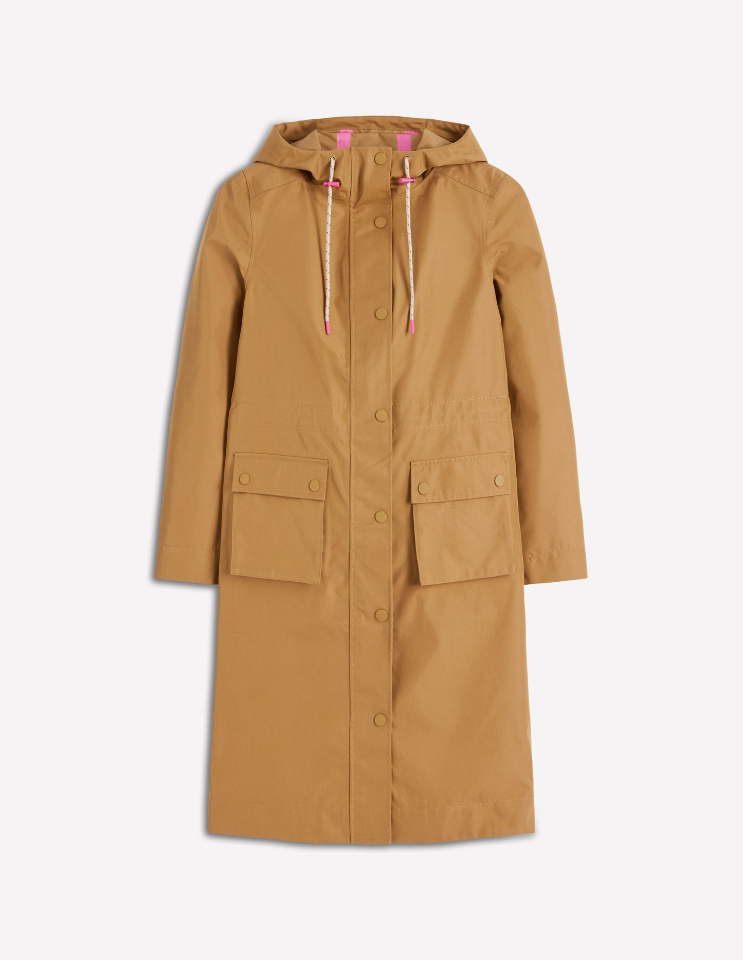 Lange Regenjacke-Haselnussbraun