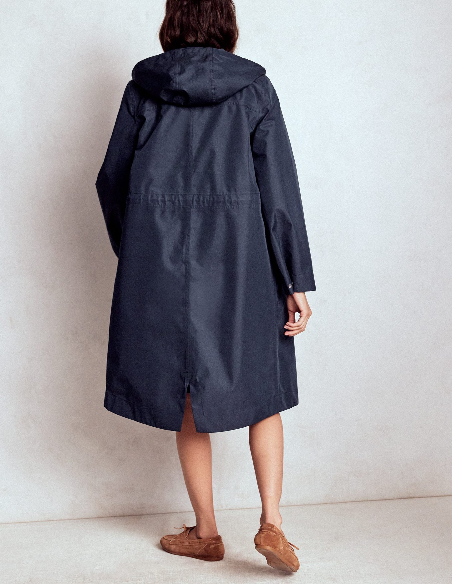 Lange Regenjacke-Ecru/Chalky Pink Stripe