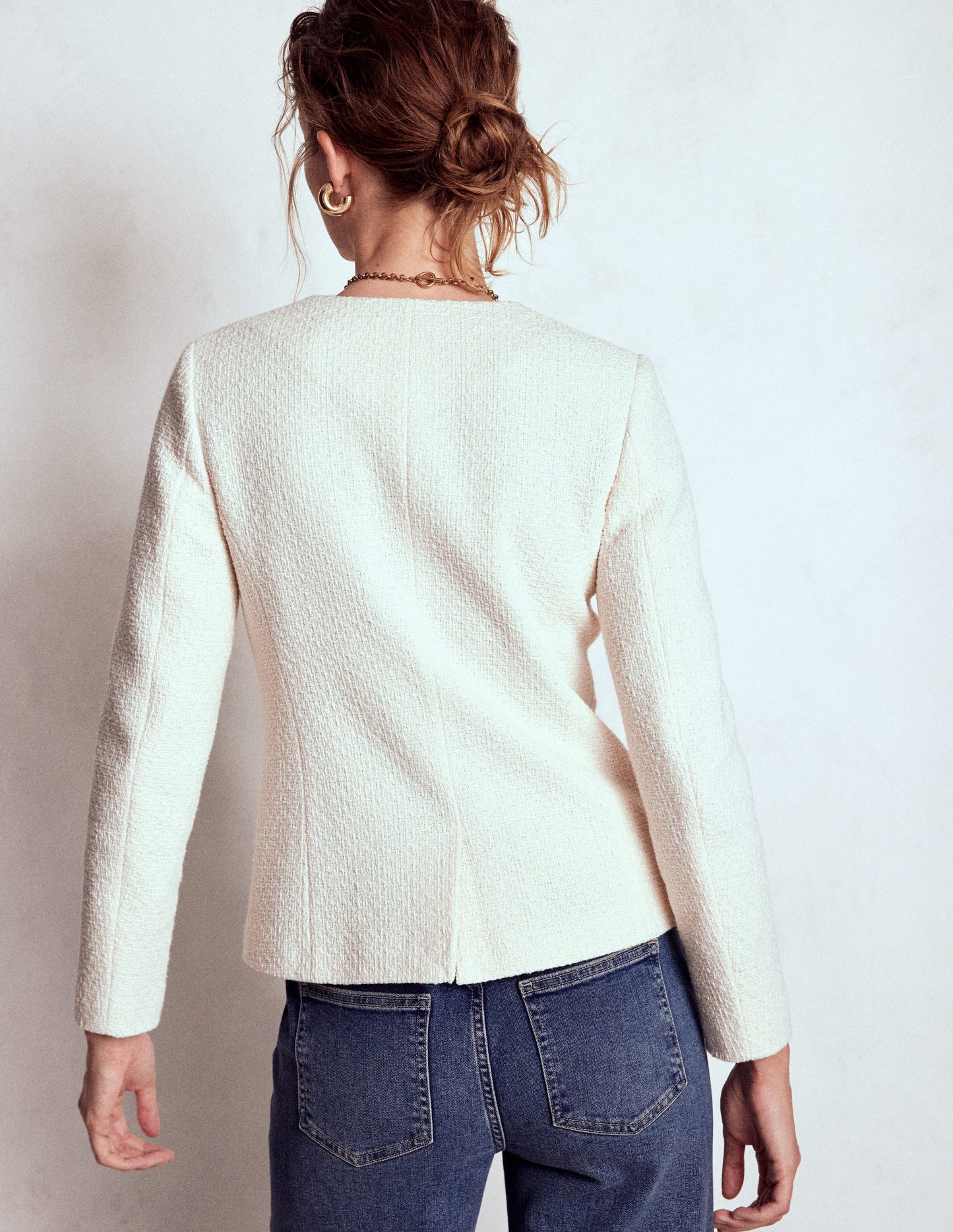 Hampsted Texturierter Blazer-Creme, texturiert