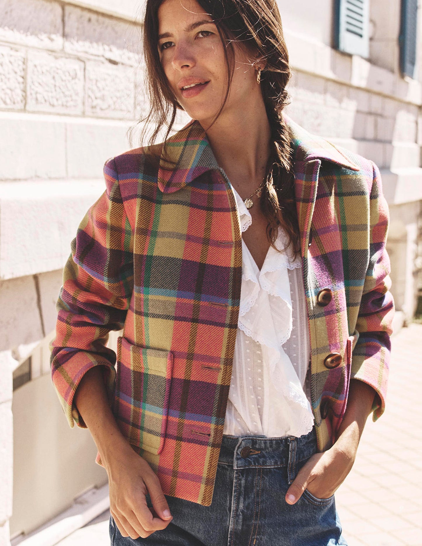 Knightsbridge Wolljacke-Bunt Karomuster