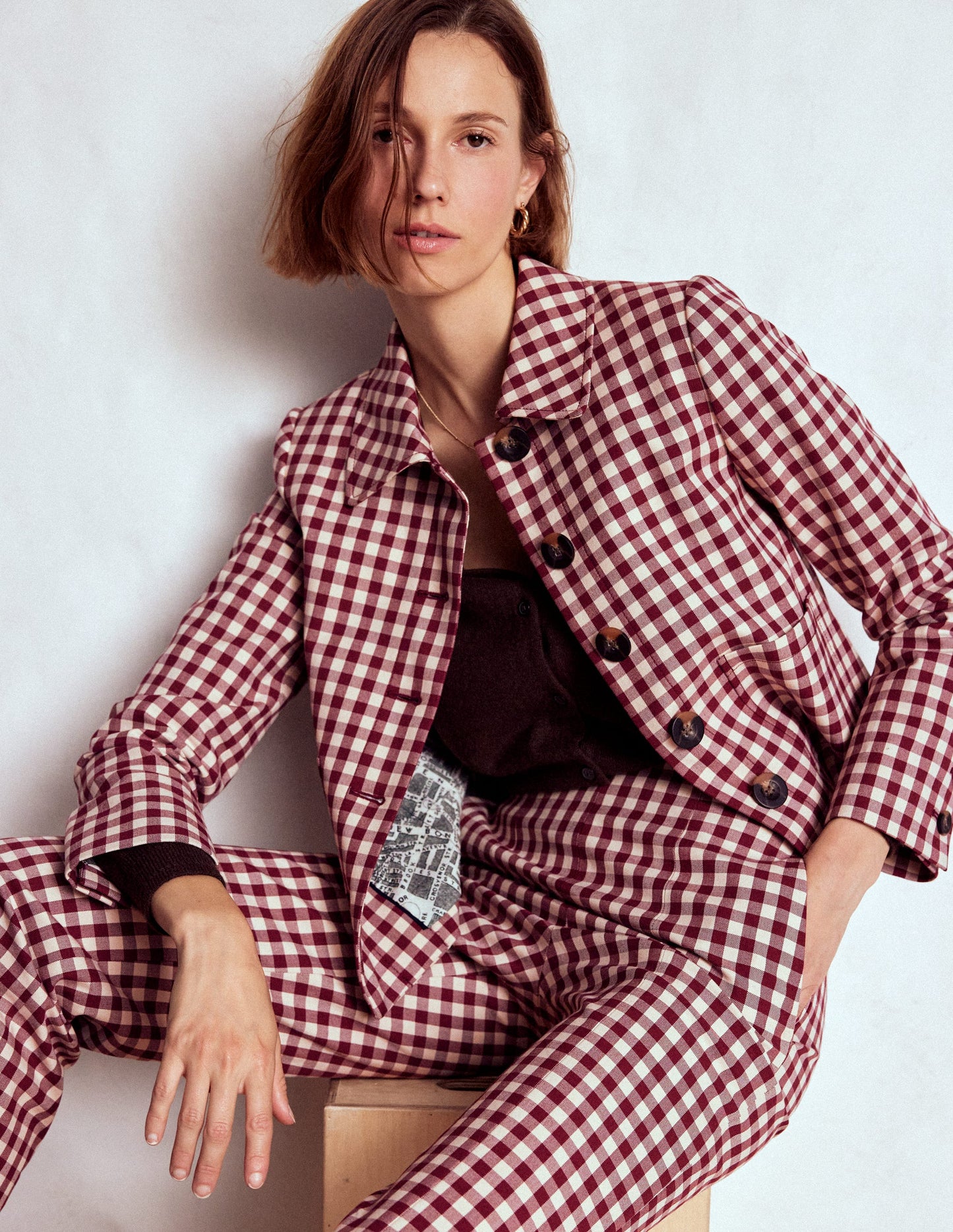 Knightsbridge Jacke Vichykaro-Kastanie Vichykaro
