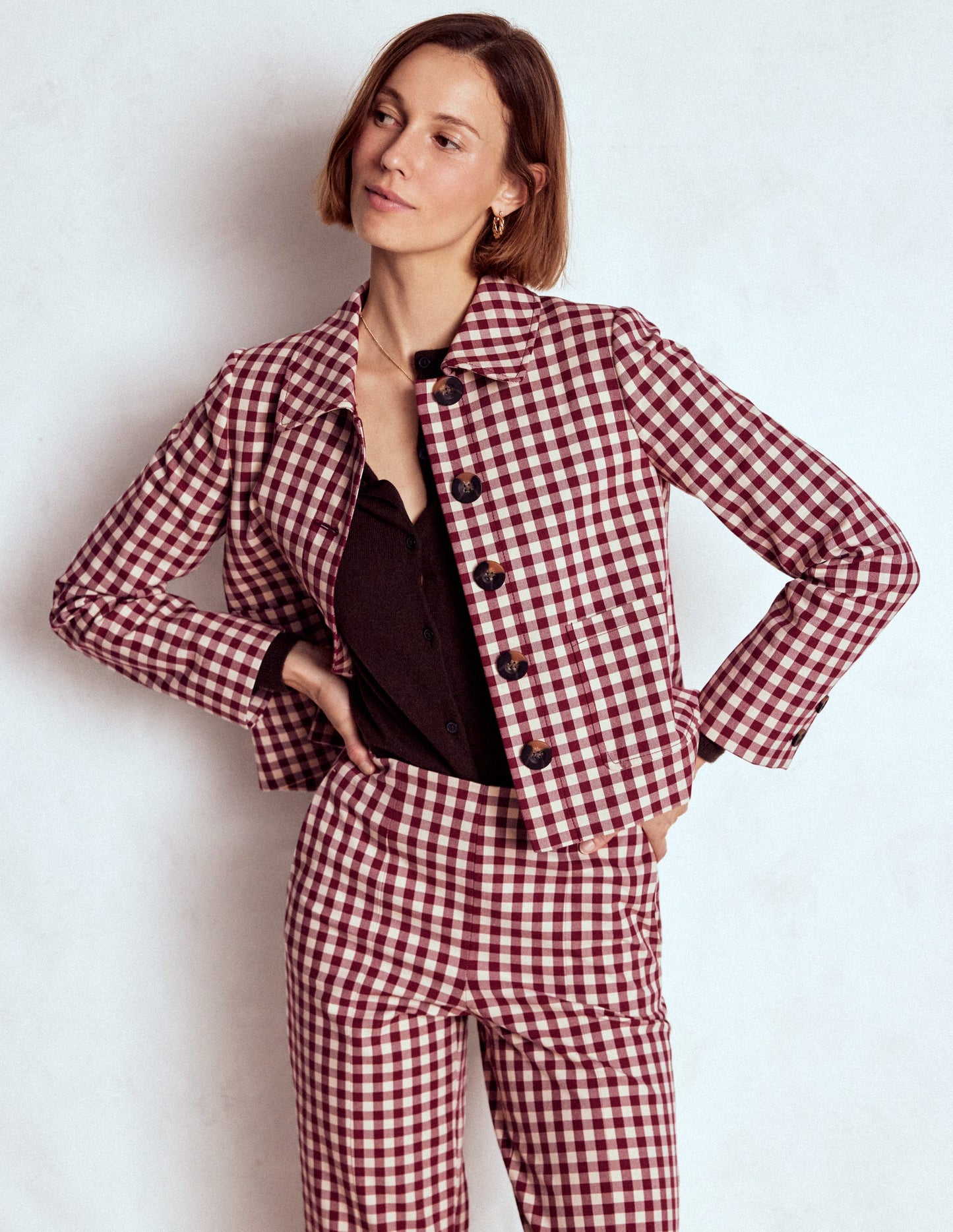 Knightsbridge Jacke Vichykaro-Kastanie Vichykaro