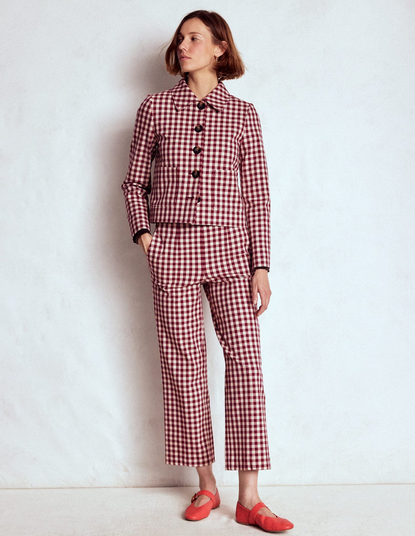 Knightsbridge Jacke Vichykaro-Kastanie Vichykaro