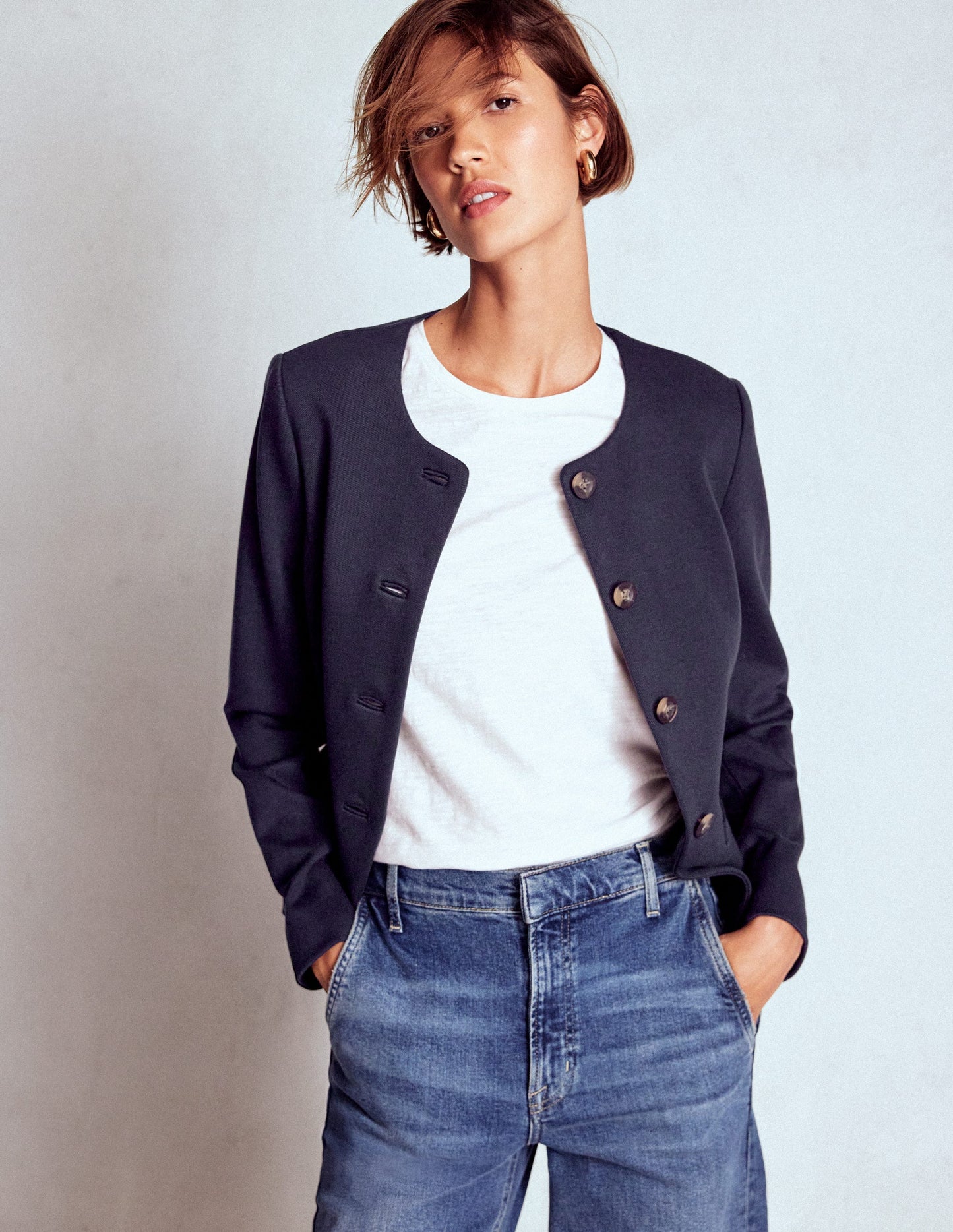 Hampstead Blazer aus Ponte-Twill-Marineblau