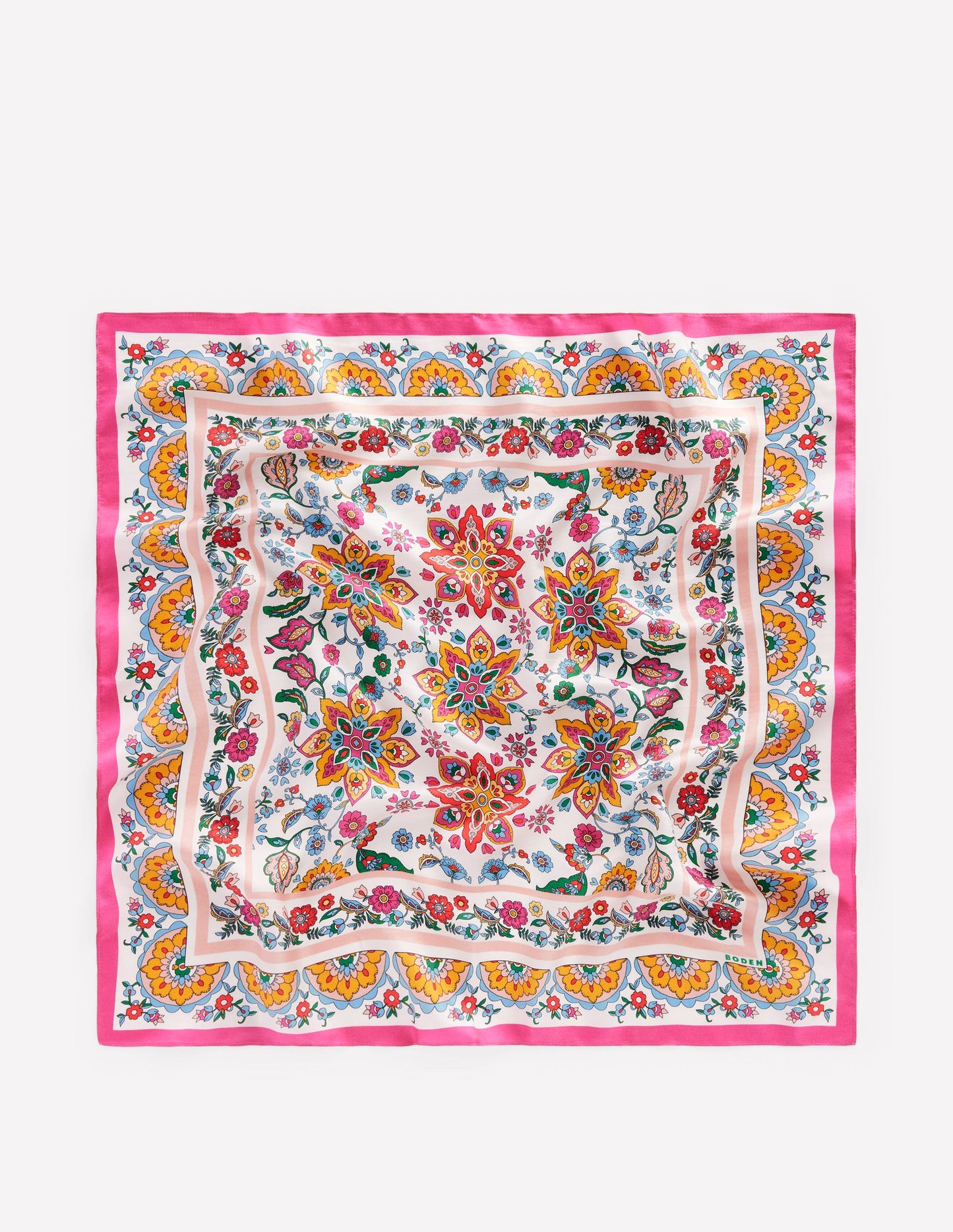 Quadratischer Seidenschal-Bunt, Botanik-Paisley