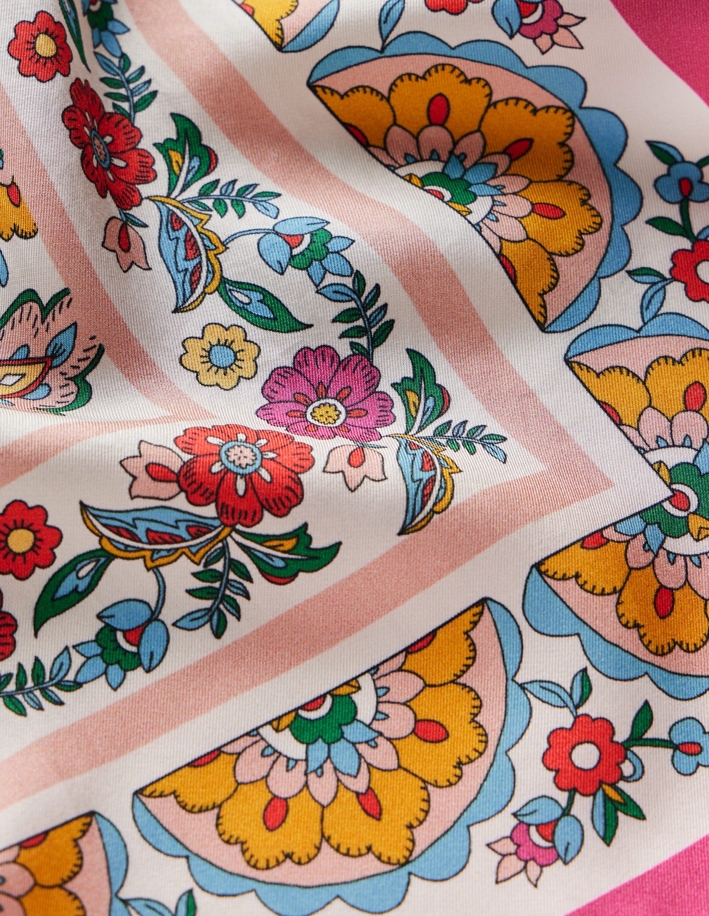 Quadratischer Seidenschal-Bunt, Botanik-Paisley