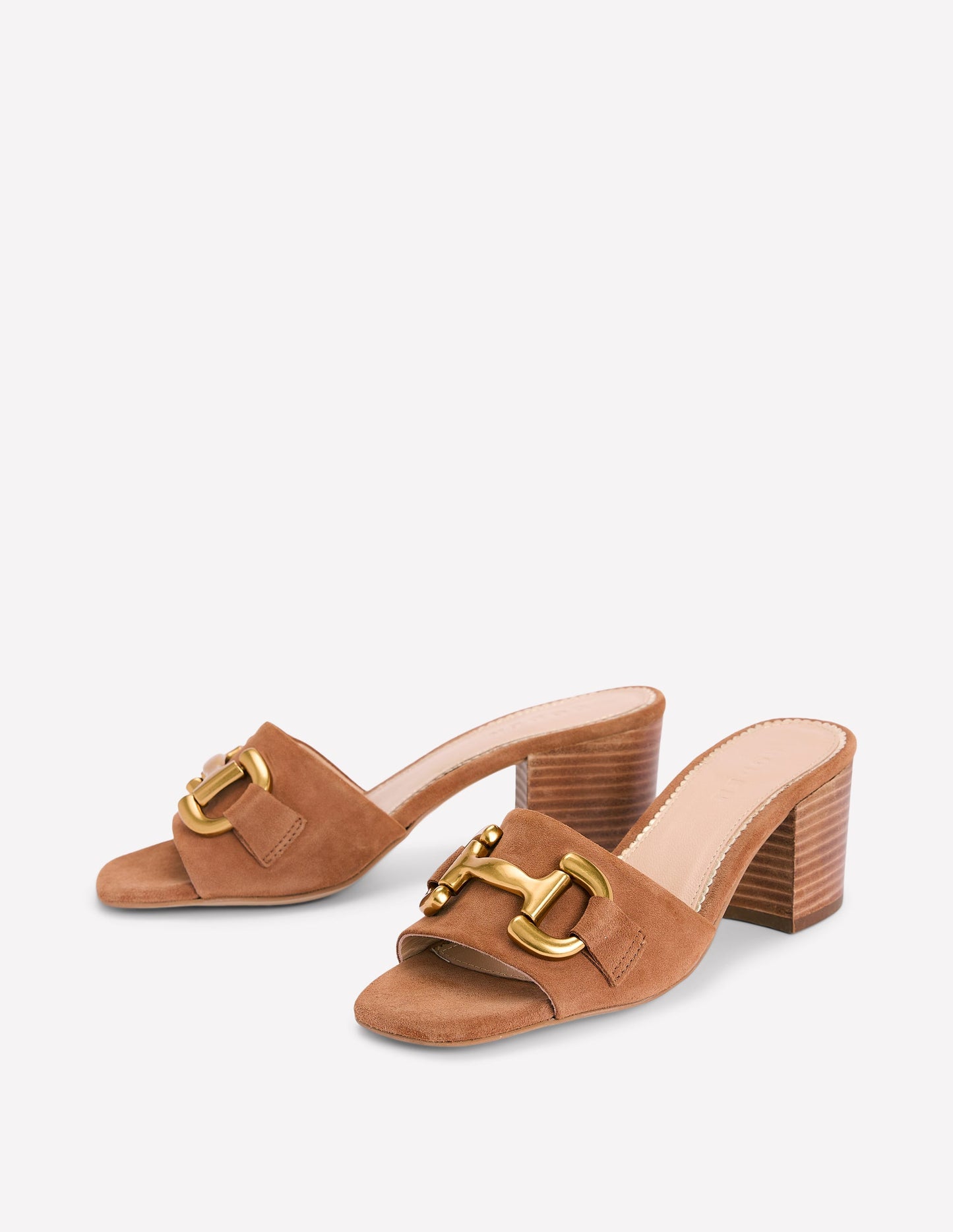 Iris Snaffle Heeled Mules-Tan