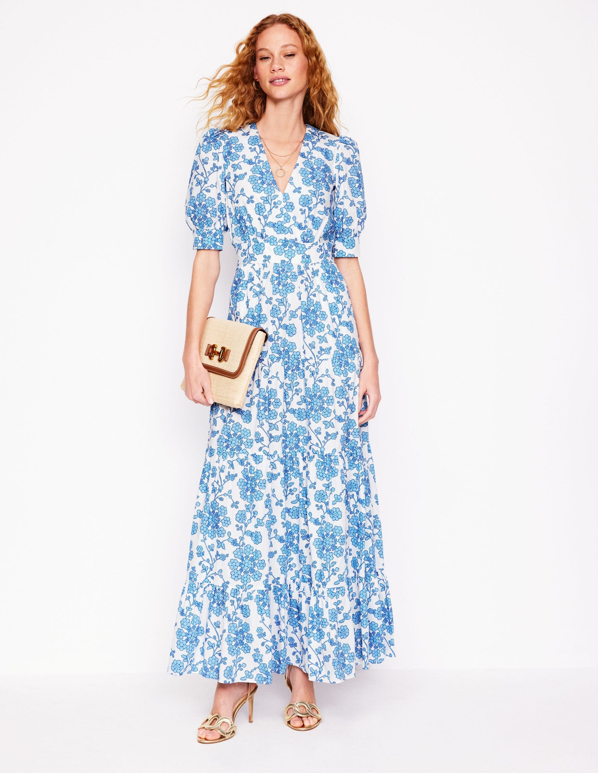 La robe Bella-Ivoire, motif Trailing Yarrow-5