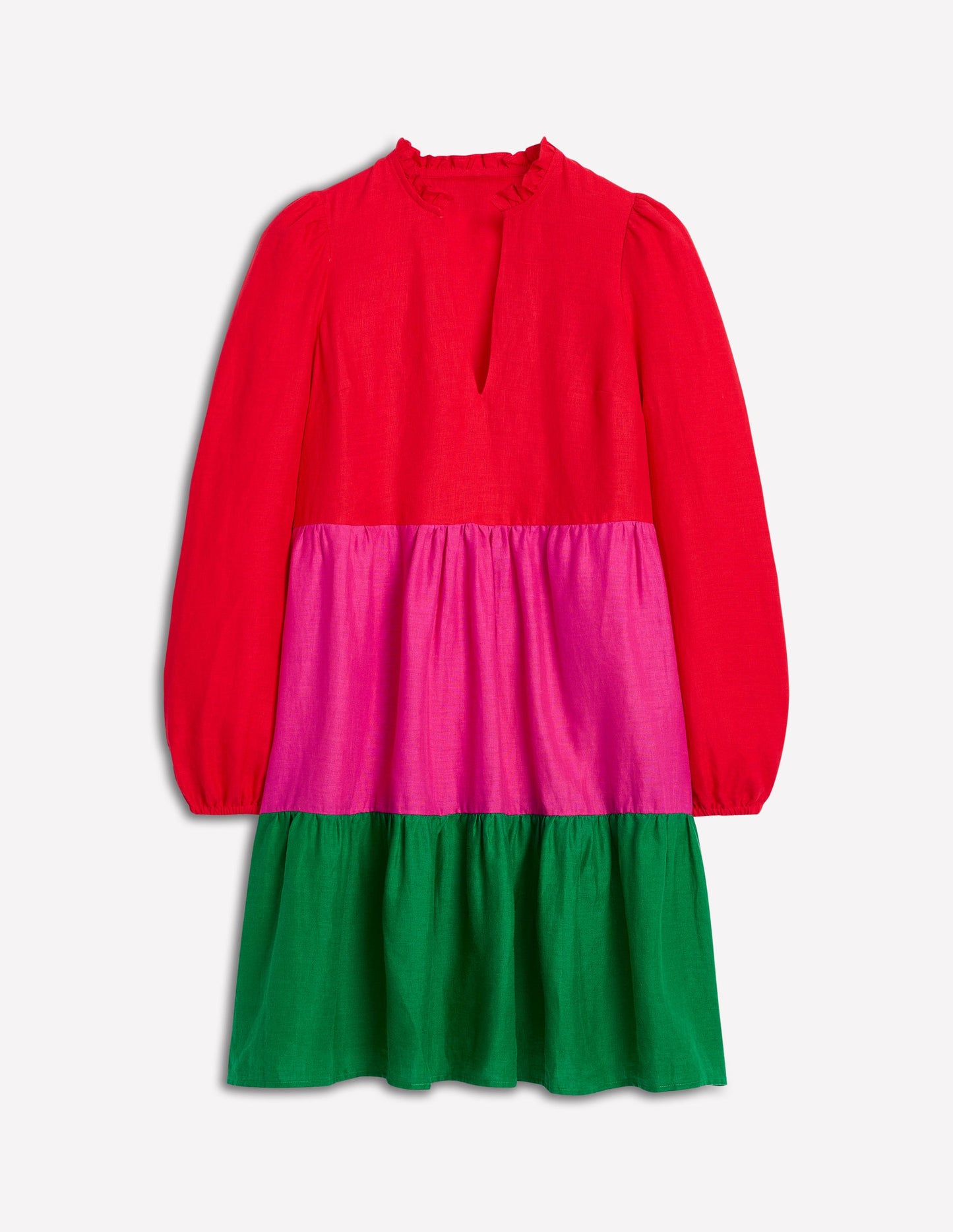 Esme Kurzes Leinenkleid-Blockfarben