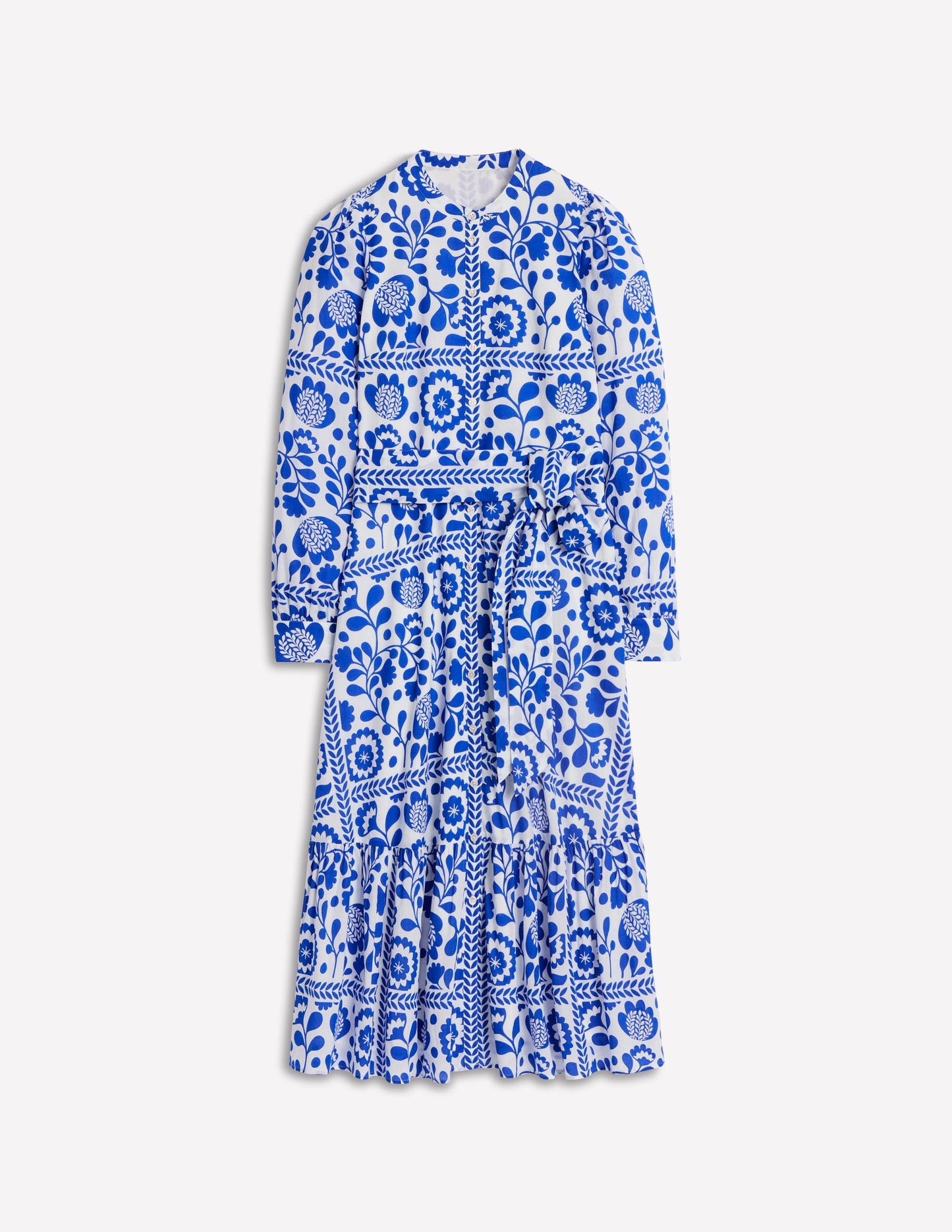 Mia Gestuftes Hemdblusenkleid-Galerie-Blau, Weinstein