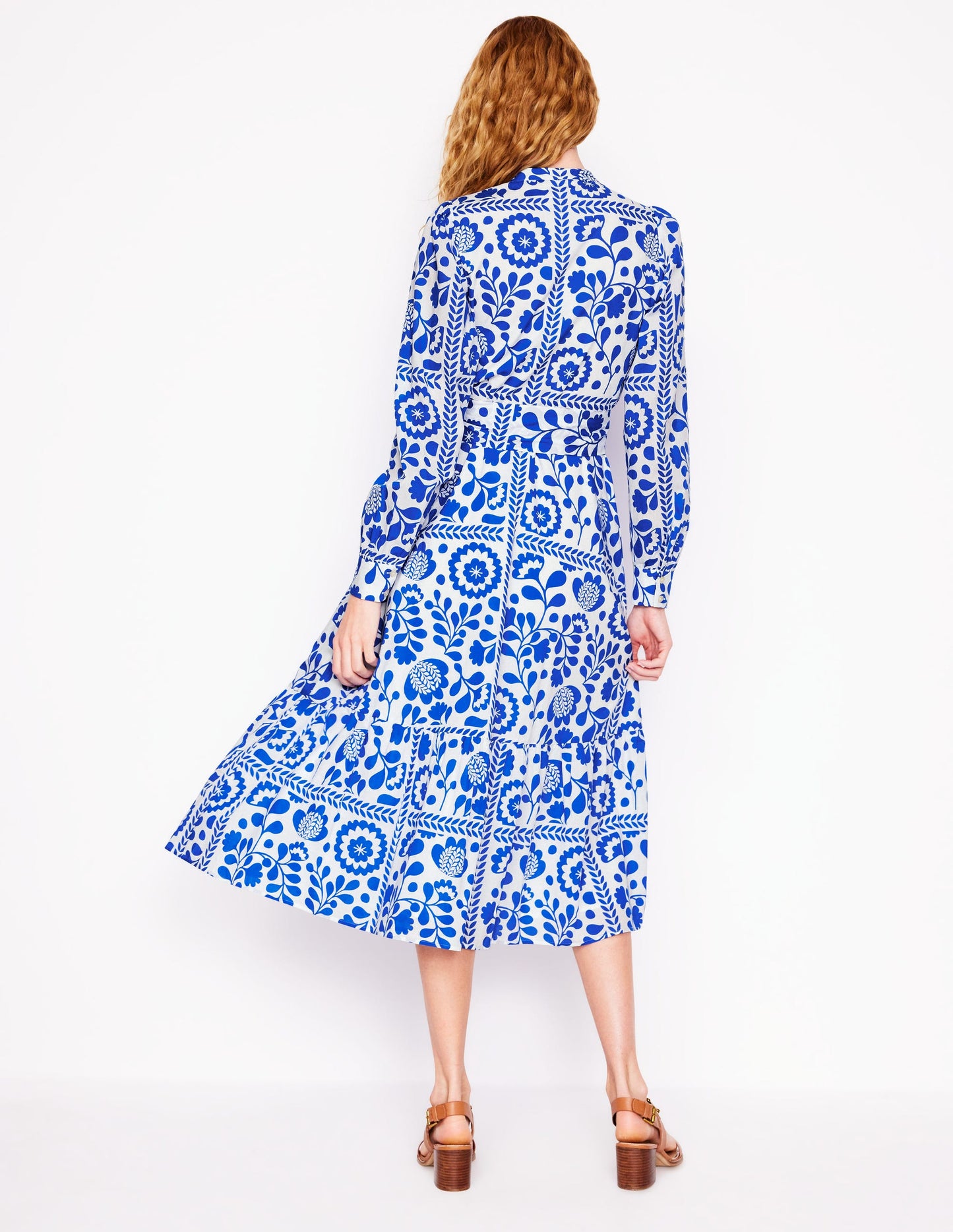Mia Gestuftes Hemdblusenkleid-Galerie-Blau, Weinstein