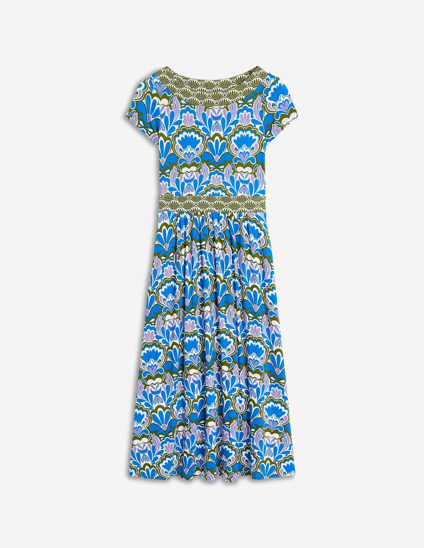 Melanie Jersey-Midikleid-Eisvogelblau, Freesienstempel